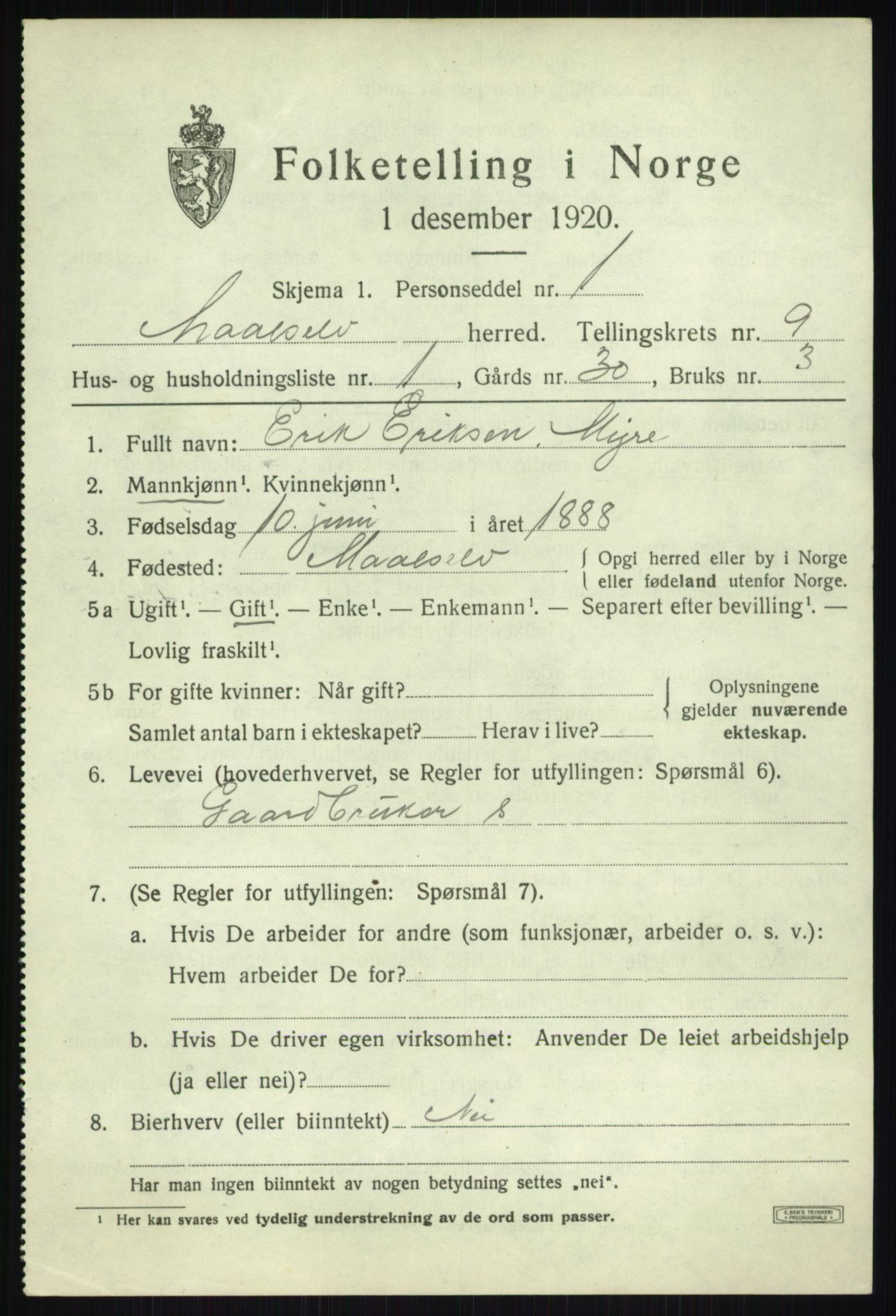 SATØ, 1920 census for Målselv, 1920, p. 5275