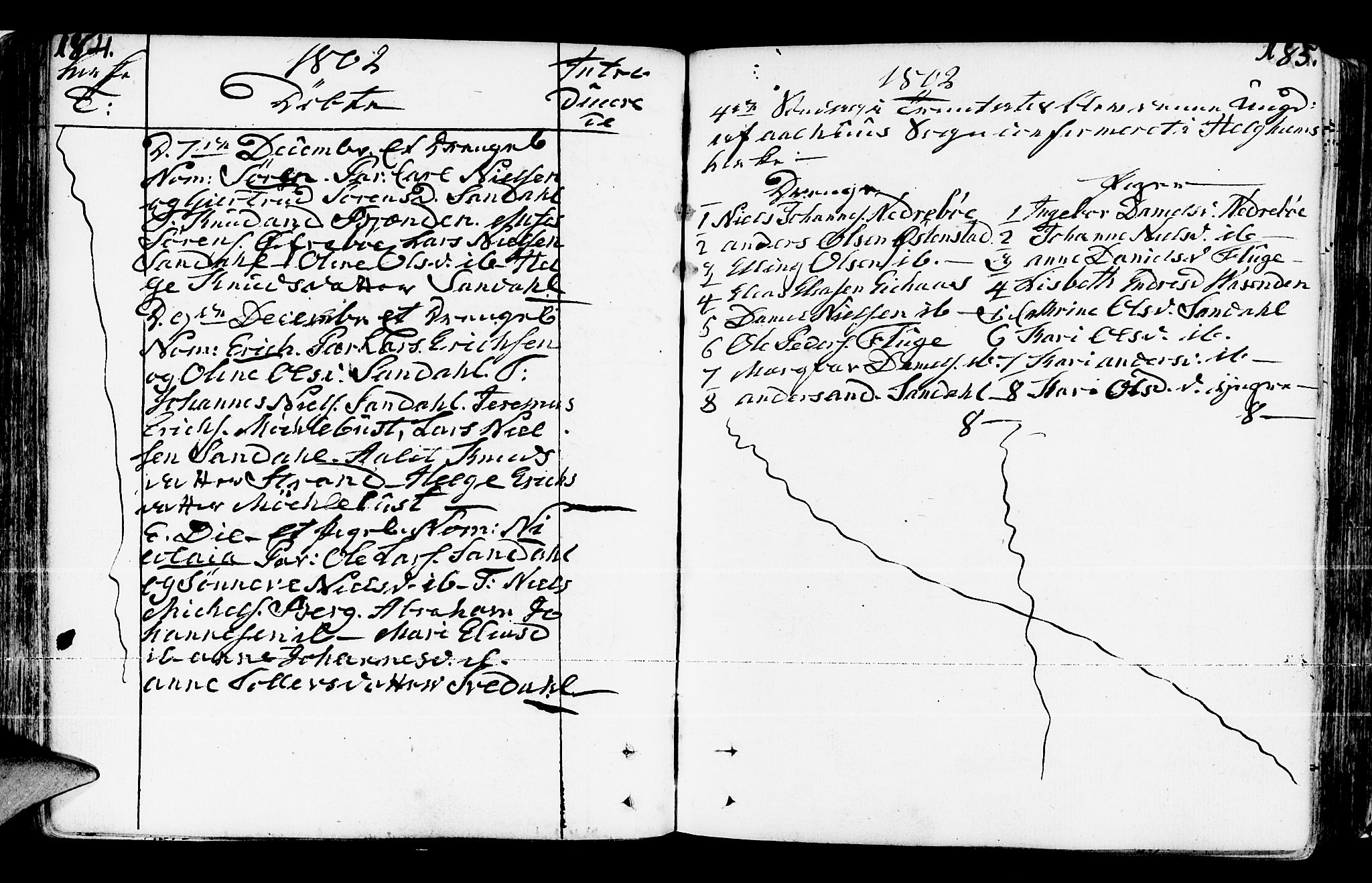 Jølster sokneprestembete, SAB/A-80701/H/Haa/Haaa/L0005: Parish register (official) no. A 5, 1790-1821, p. 184-185