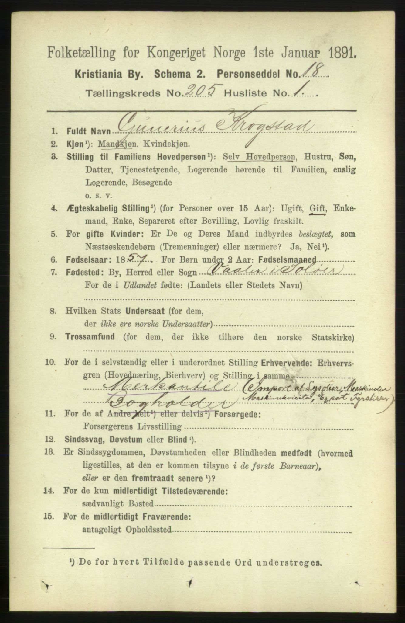 RA, 1891 census for 0301 Kristiania, 1891, p. 123347