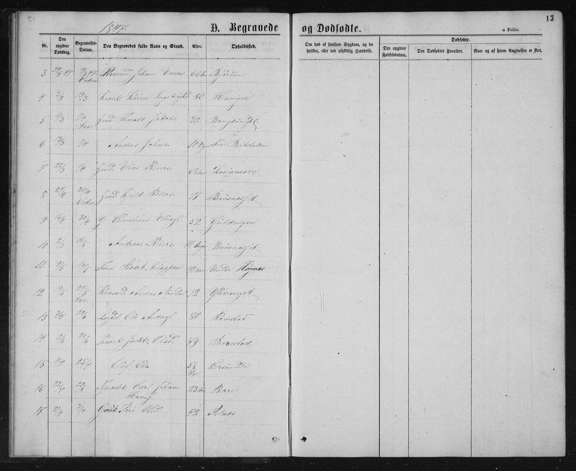 Ministerialprotokoller, klokkerbøker og fødselsregistre - Nord-Trøndelag, SAT/A-1458/768/L0569: Parish register (official) no. 768A04, 1836-1865, p. 13