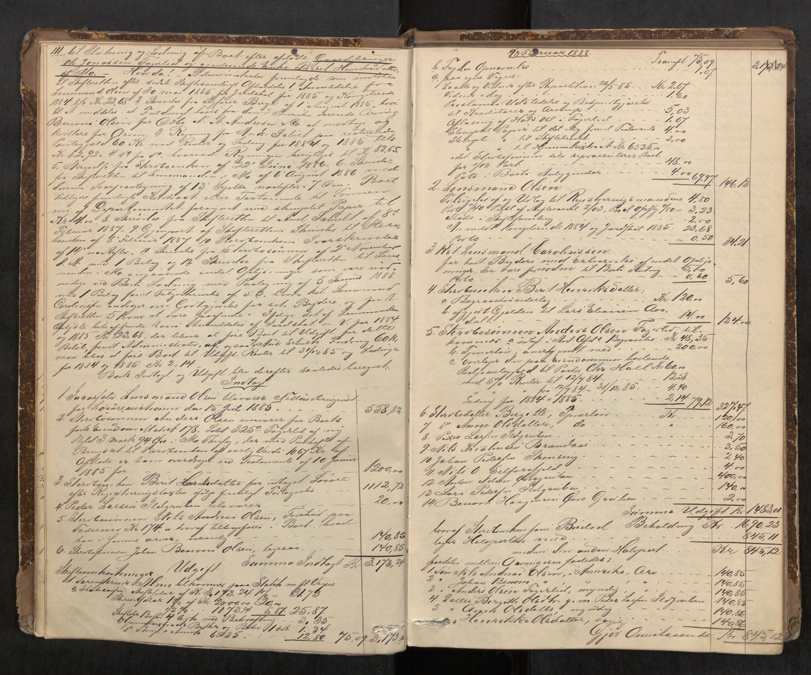Rana sorenskriveri , AV/SAT-A-1108/1/3/3A/L0005: Skifteslutningsprotokoll, 1887-1890, p. 11