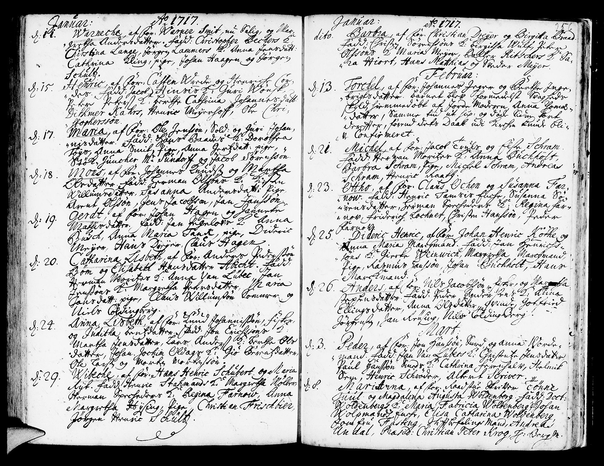 Korskirken sokneprestembete, SAB/A-76101/H/Haa/L0003: Parish register (official) no. A 3, 1698-1719, p. 256