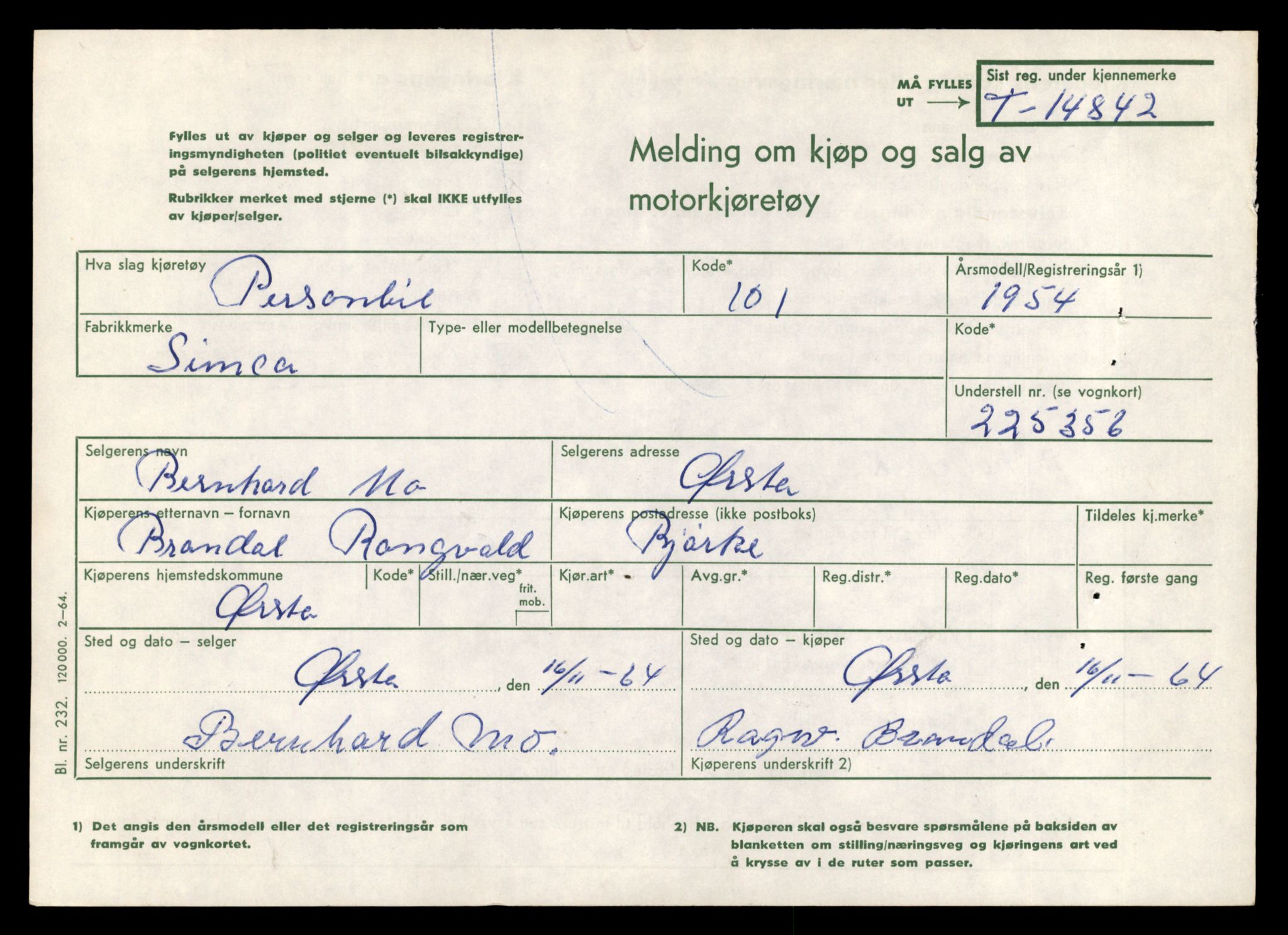 Møre og Romsdal vegkontor - Ålesund trafikkstasjon, AV/SAT-A-4099/F/Fe/L0048: Registreringskort for kjøretøy T 14721 - T 14863, 1927-1998, p. 2785