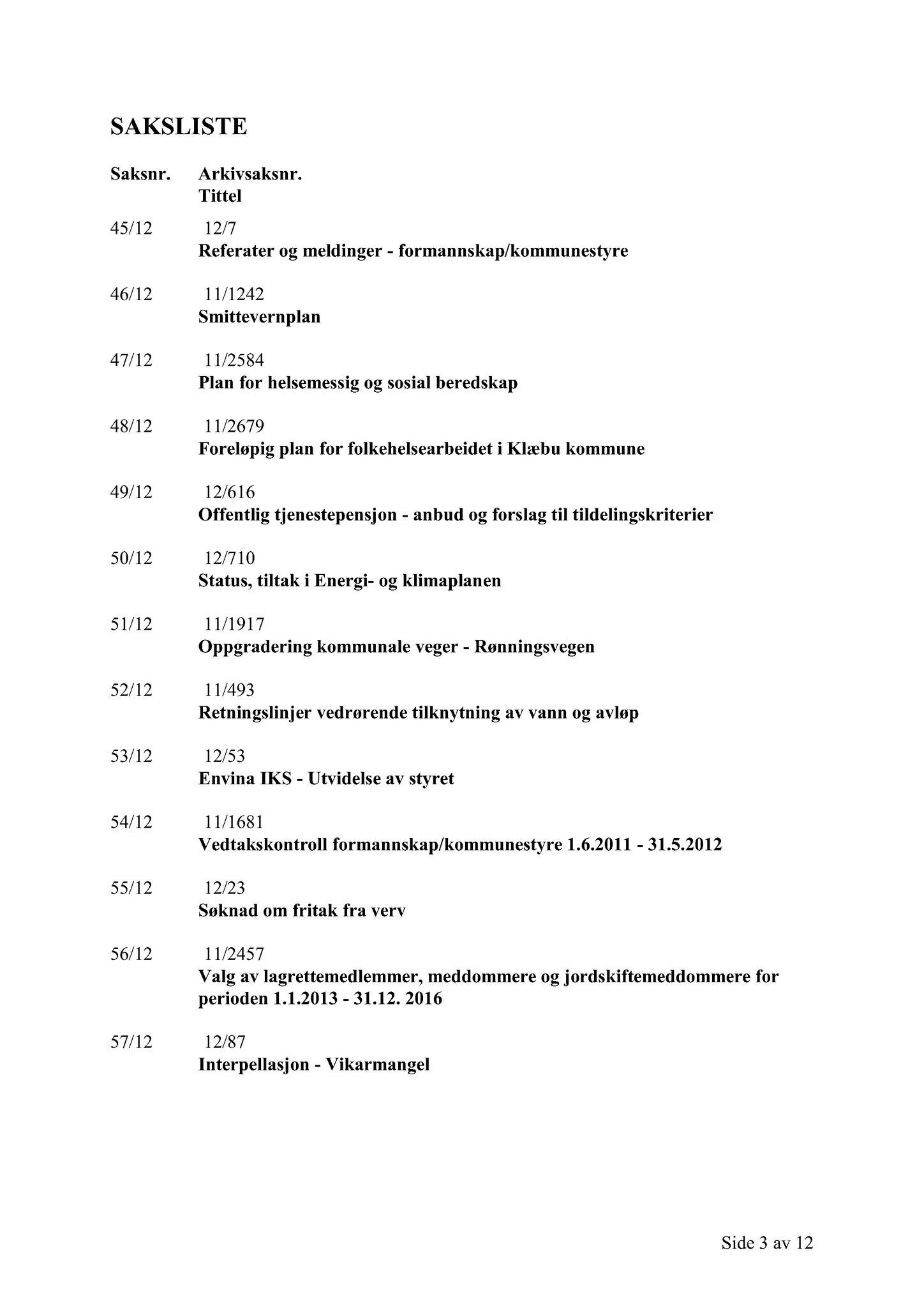 Klæbu Kommune, TRKO/KK/01-KS/L005: Kommunestyret - Møtedokumenter, 2012, p. 1174