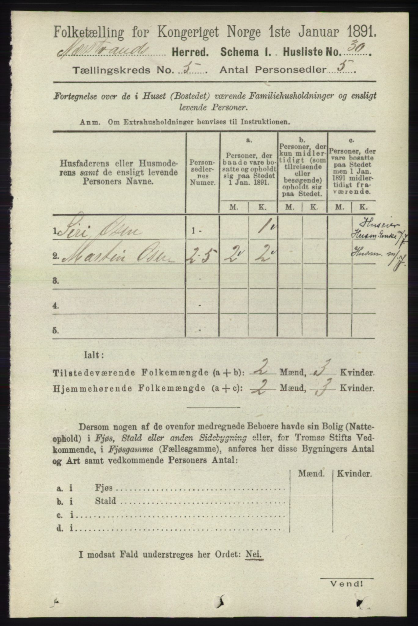 RA, 1891 census for 1139 Nedstrand, 1891, p. 792