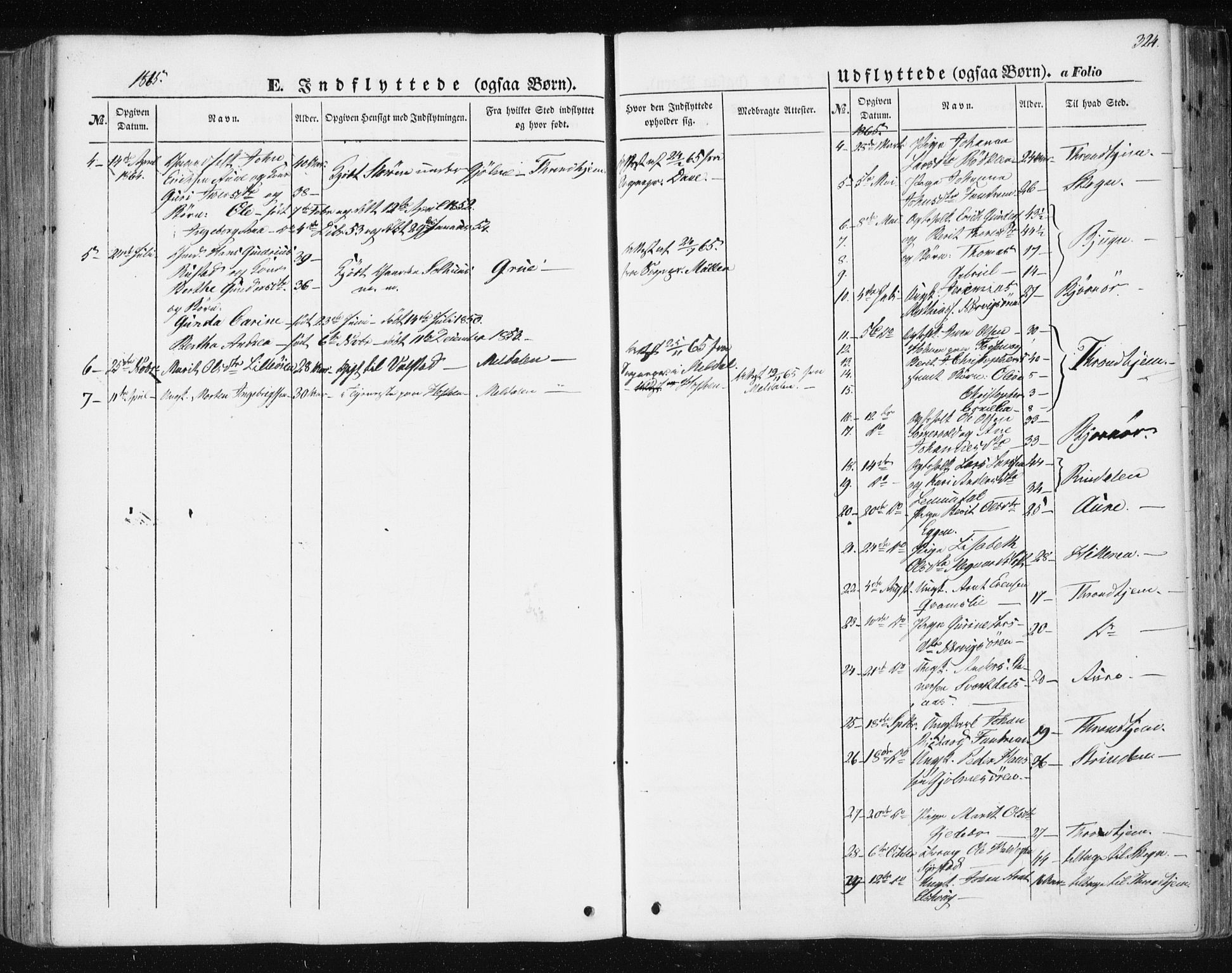 Ministerialprotokoller, klokkerbøker og fødselsregistre - Sør-Trøndelag, SAT/A-1456/668/L0806: Parish register (official) no. 668A06, 1854-1869, p. 324