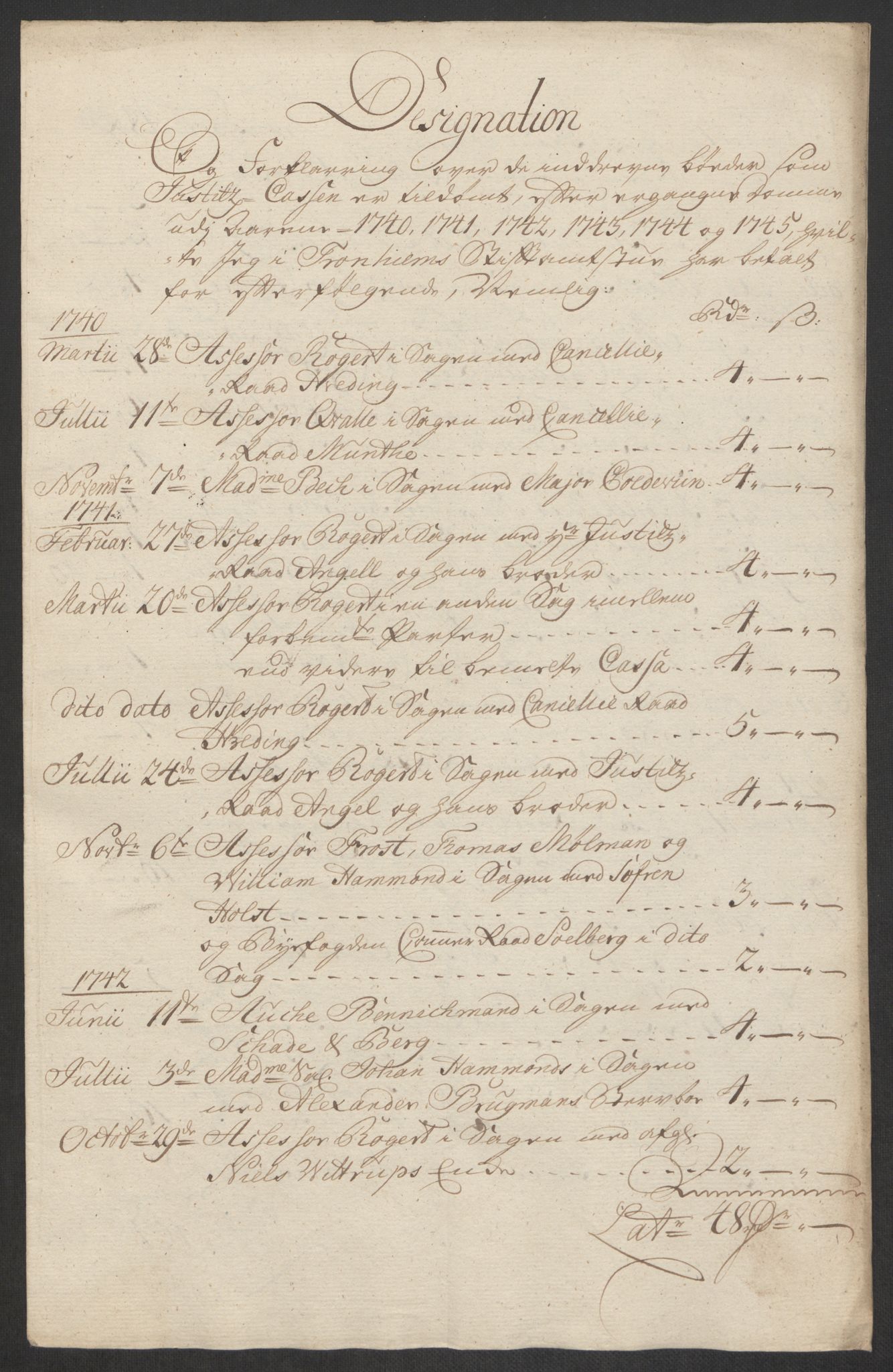 Rentekammeret inntil 1814, Reviderte regnskaper, Byregnskaper, RA/EA-4066/R/Rs/L0541: [S22] Sikt og sakefall, 1743-1746, p. 290
