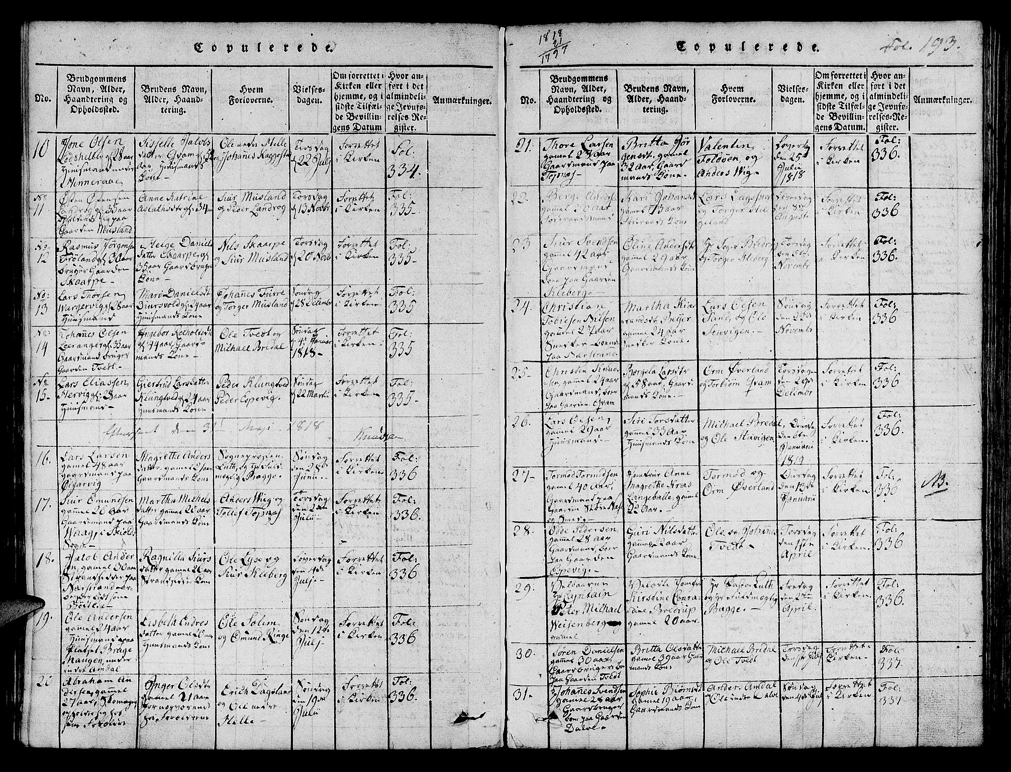 Nedstrand sokneprestkontor, SAST/A-101841/01/IV: Parish register (official) no. A 6, 1816-1838, p. 193