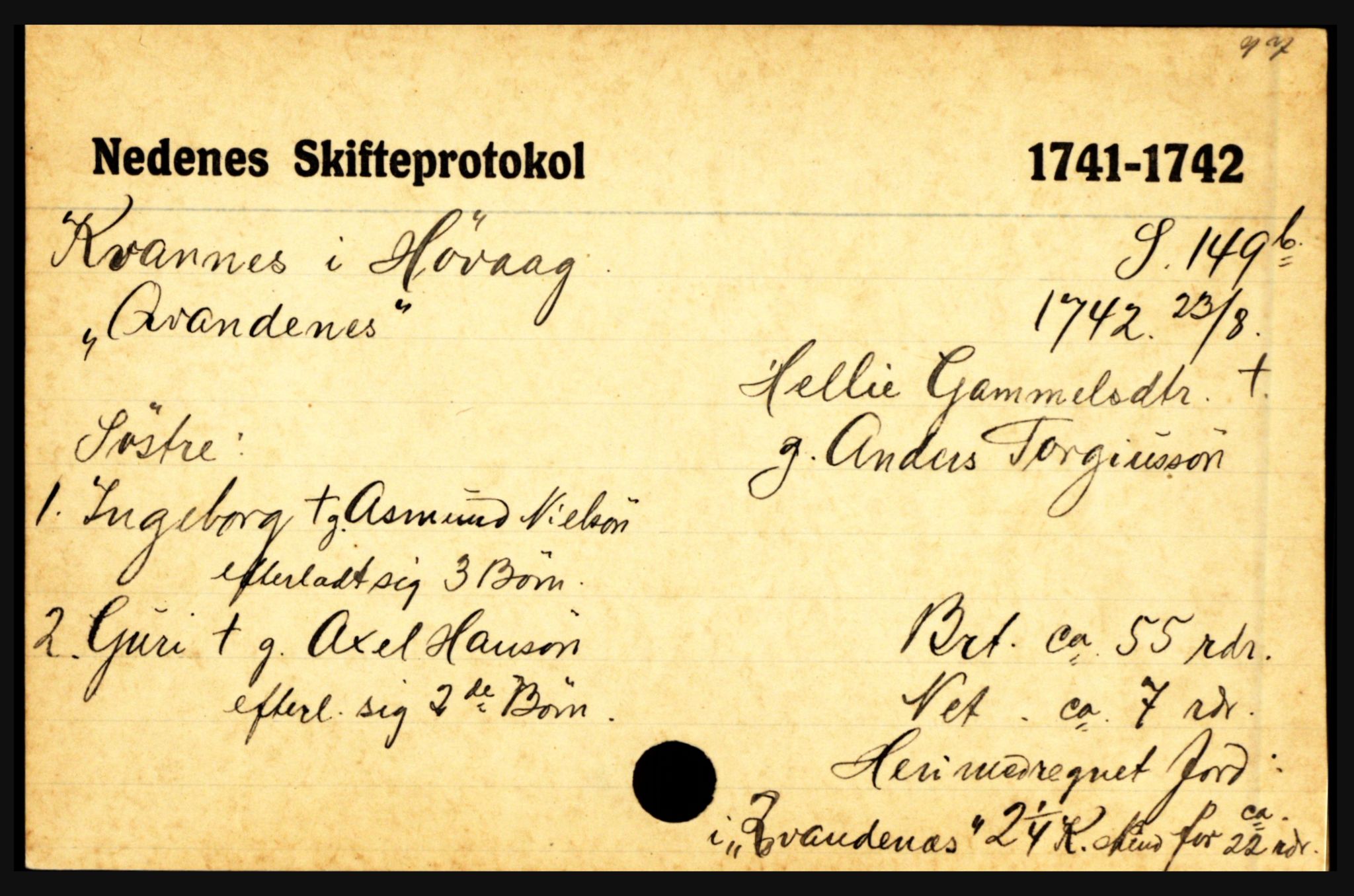 Nedenes sorenskriveri før 1824, AV/SAK-1221-0007/H, p. 16341