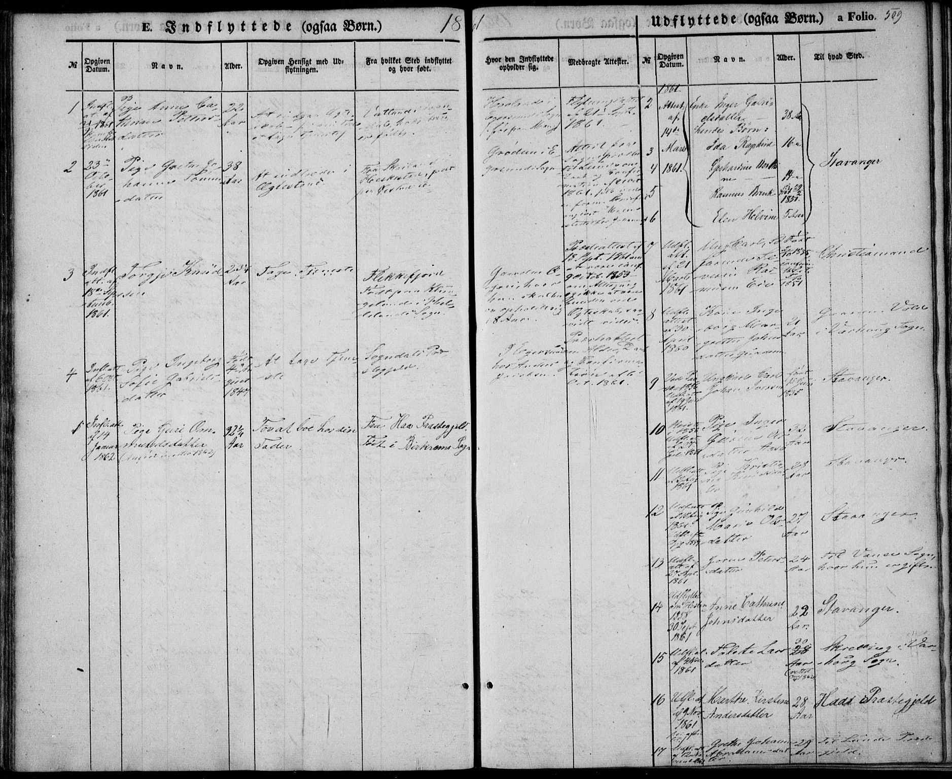 Eigersund sokneprestkontor, SAST/A-101807/S08/L0013: Parish register (official) no. A 12.2, 1850-1865, p. 509