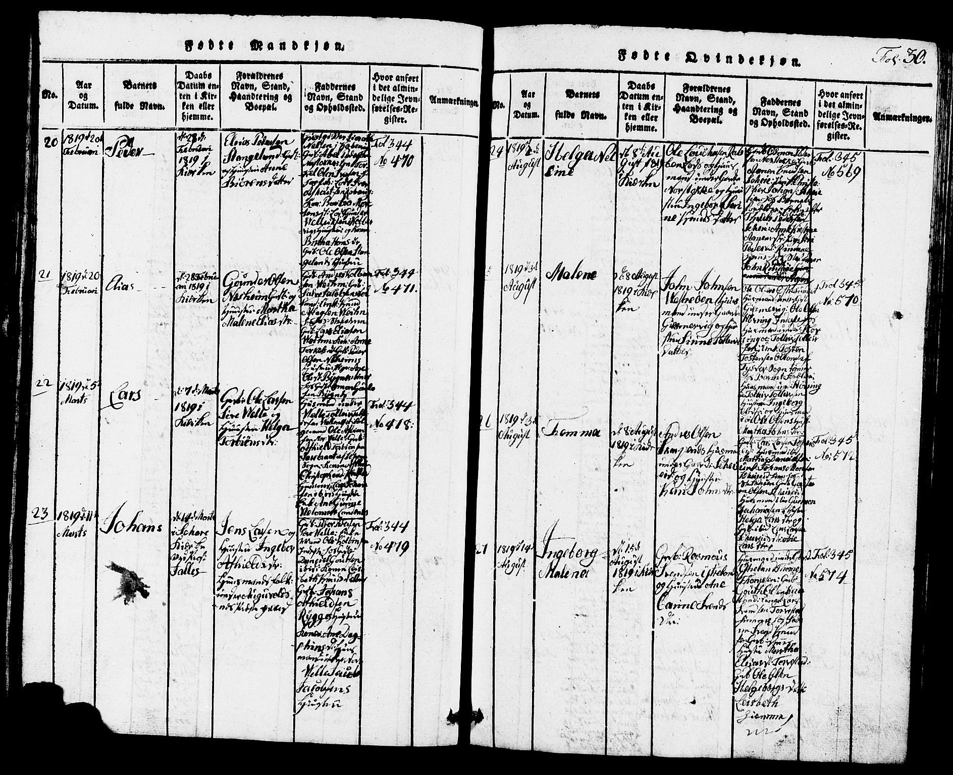 Avaldsnes sokneprestkontor, AV/SAST-A -101851/H/Ha/Hab/L0001: Parish register (copy) no. B 1, 1816-1825, p. 30