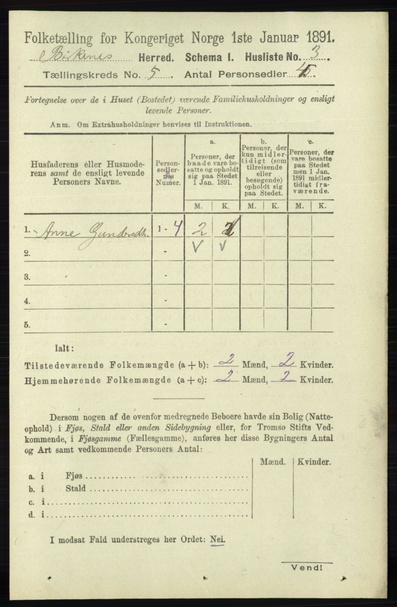 RA, 1891 Census for 0928 Birkenes, 1891, p. 1499