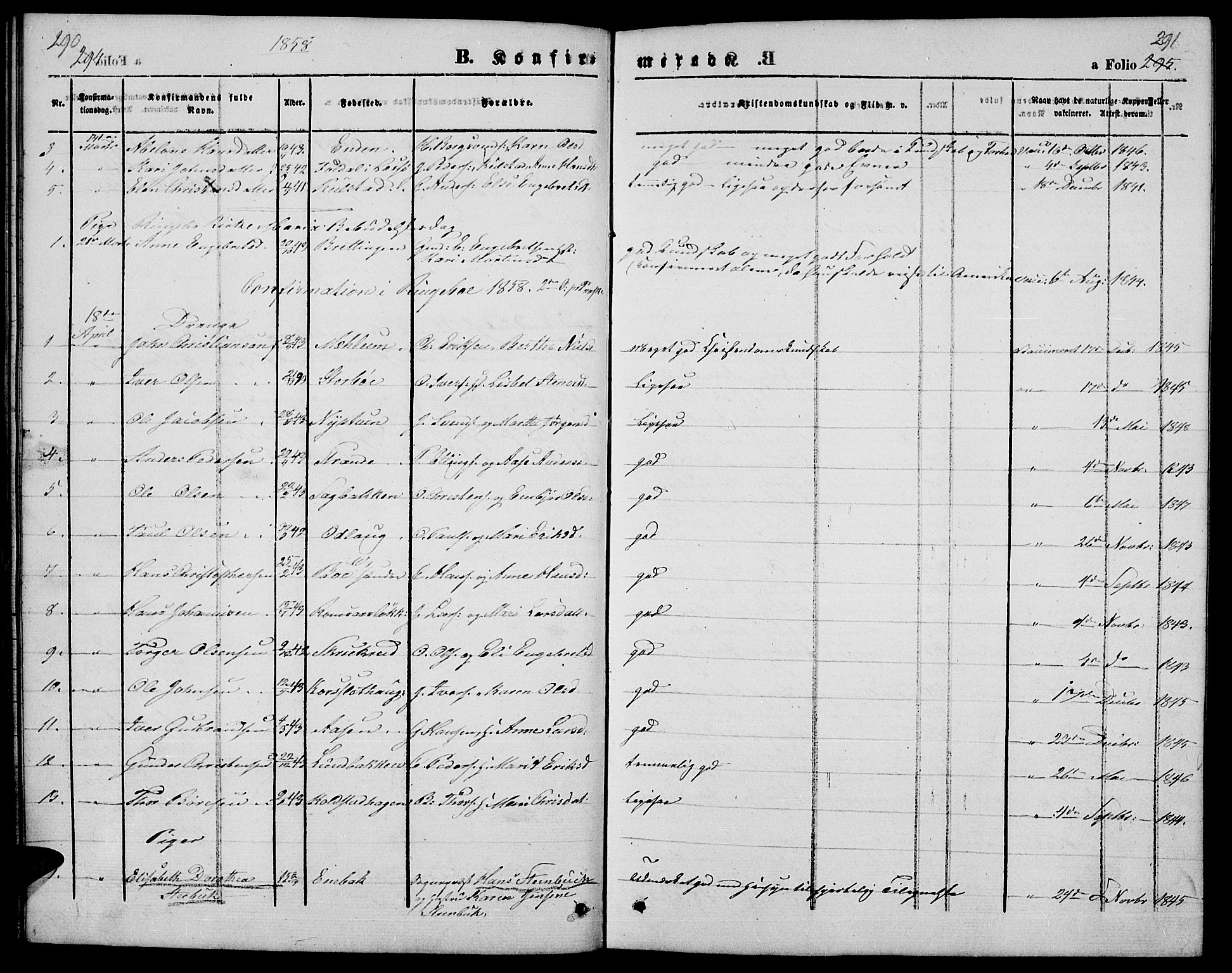 Ringebu prestekontor, AV/SAH-PREST-082/H/Ha/Hab/L0003: Parish register (copy) no. 3, 1854-1866, p. 290-291