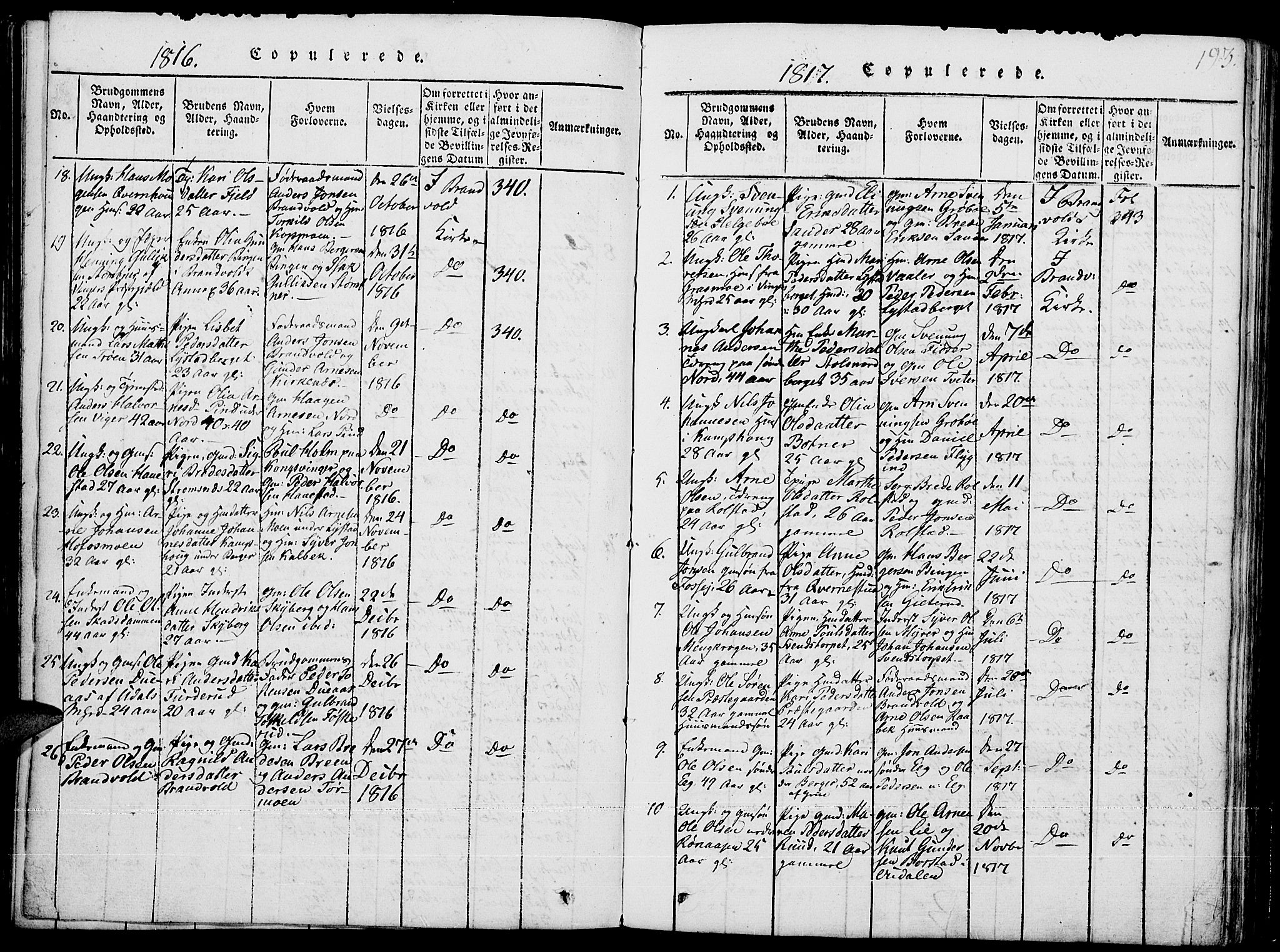 Grue prestekontor, SAH/PREST-036/H/Ha/Hab/L0001: Parish register (copy) no. 1, 1814-1841, p. 193