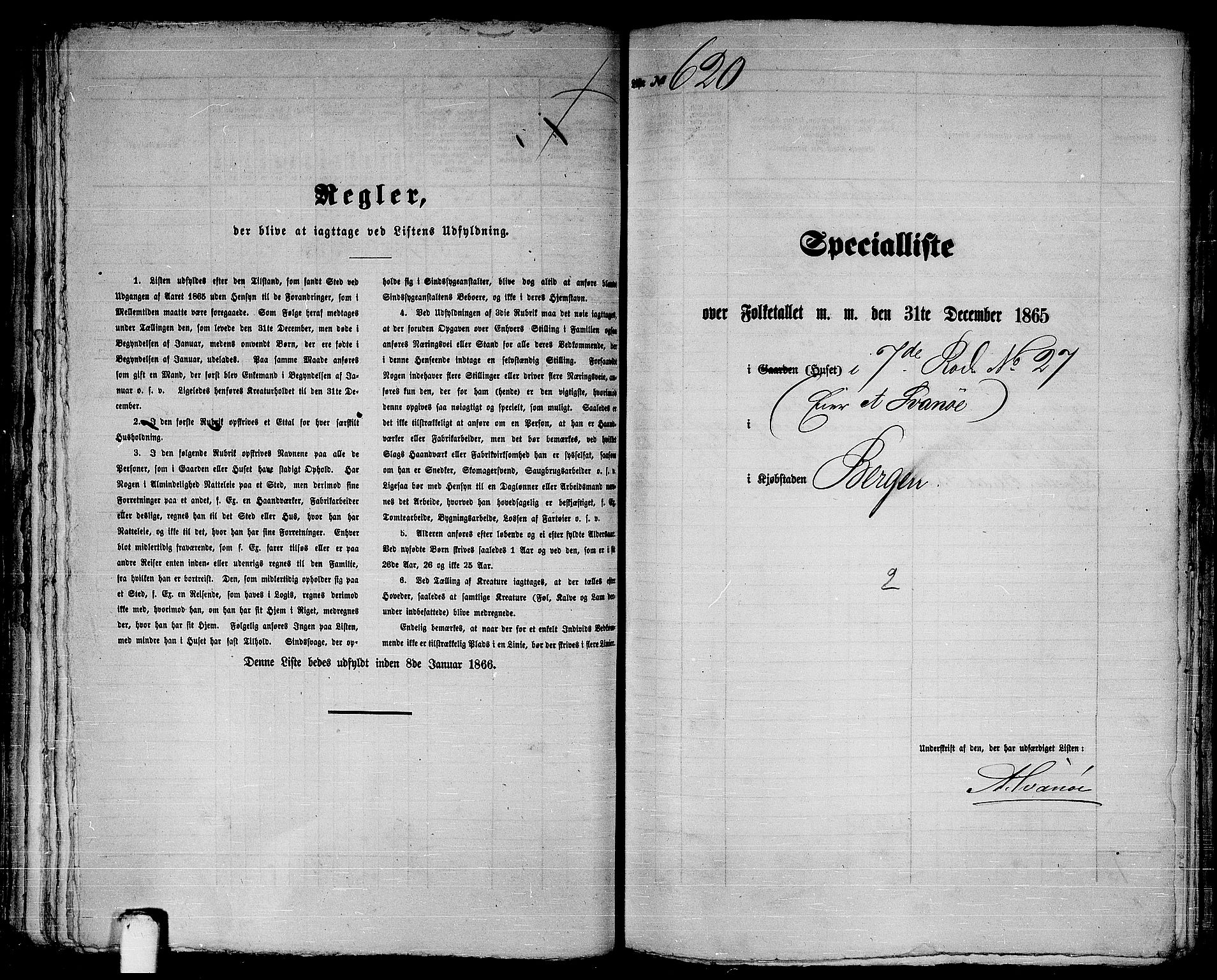 RA, 1865 census for Bergen, 1865, p. 1301