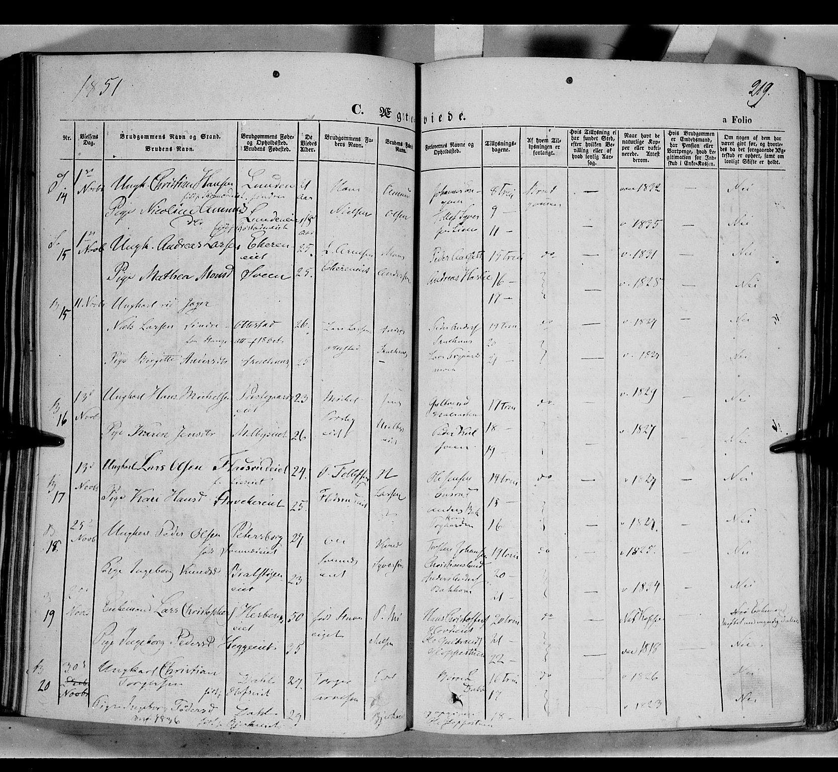 Biri prestekontor, SAH/PREST-096/H/Ha/Haa/L0005: Parish register (official) no. 5, 1843-1854, p. 219