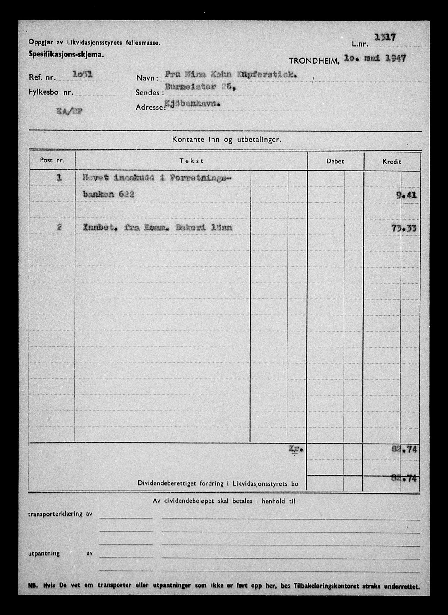 Justisdepartementet, Tilbakeføringskontoret for inndratte formuer, AV/RA-S-1564/H/Hc/Hca/L0899: --, 1945-1947, p. 574