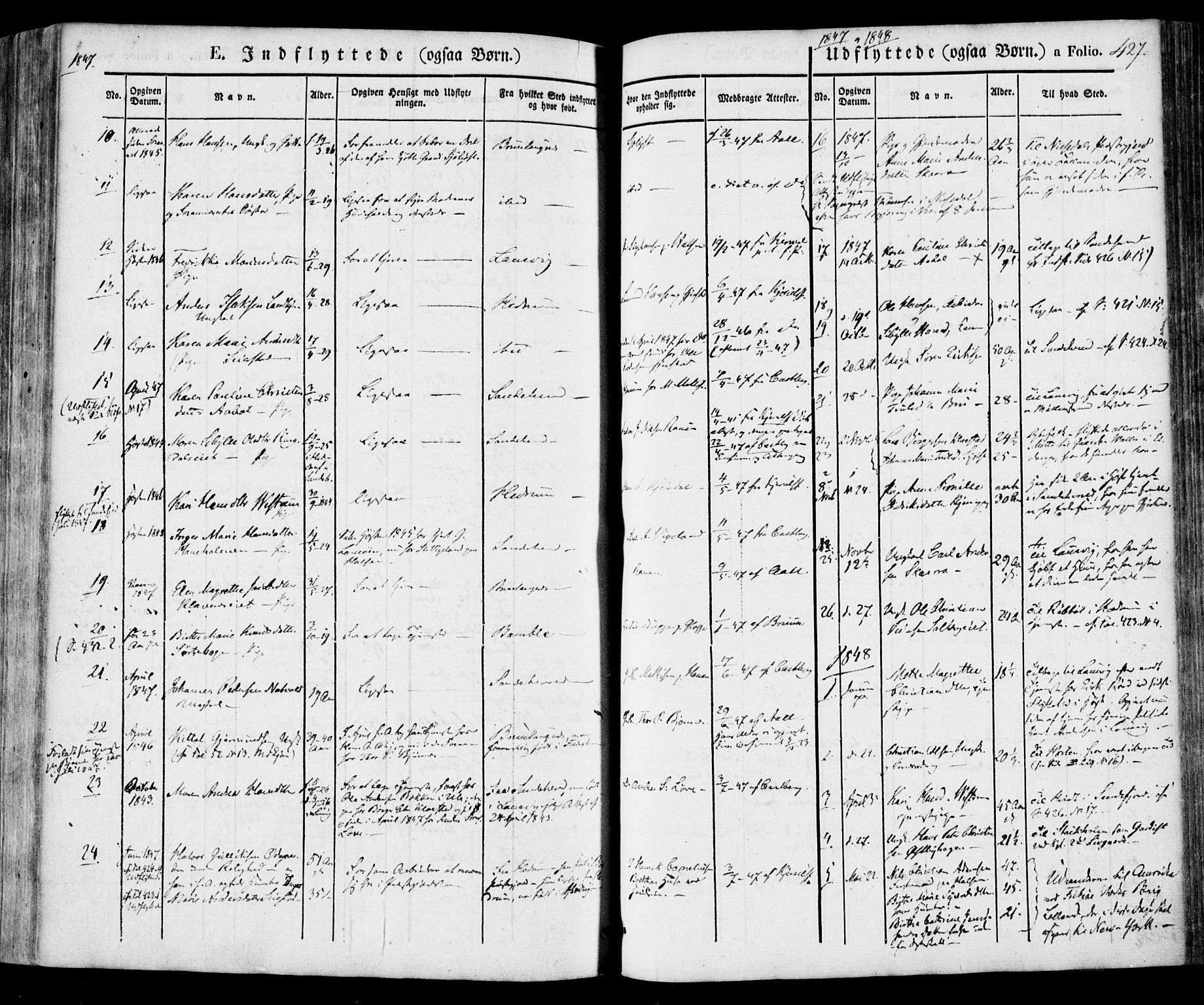 Tjølling kirkebøker, SAKO/A-60/F/Fa/L0006: Parish register (official) no. 6, 1835-1859, p. 427