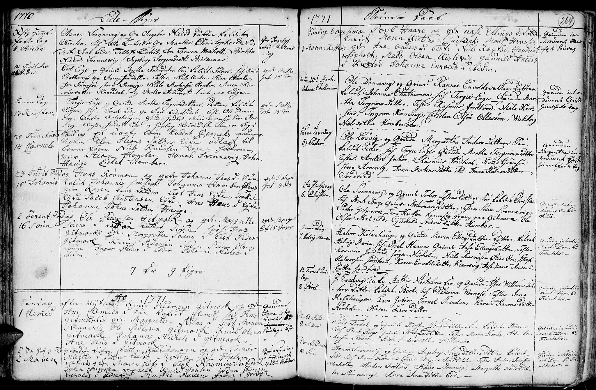 Hommedal sokneprestkontor, SAK/1111-0023/F/Fa/Fab/L0002: Parish register (official) no. A 2 /2, 1740-1823, p. 264