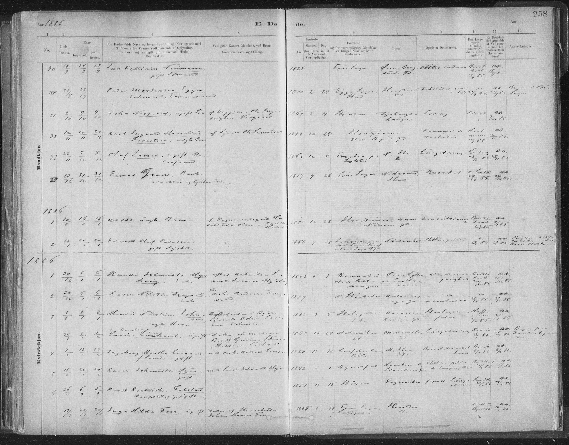 Ministerialprotokoller, klokkerbøker og fødselsregistre - Sør-Trøndelag, SAT/A-1456/603/L0162: Parish register (official) no. 603A01, 1879-1895, p. 258