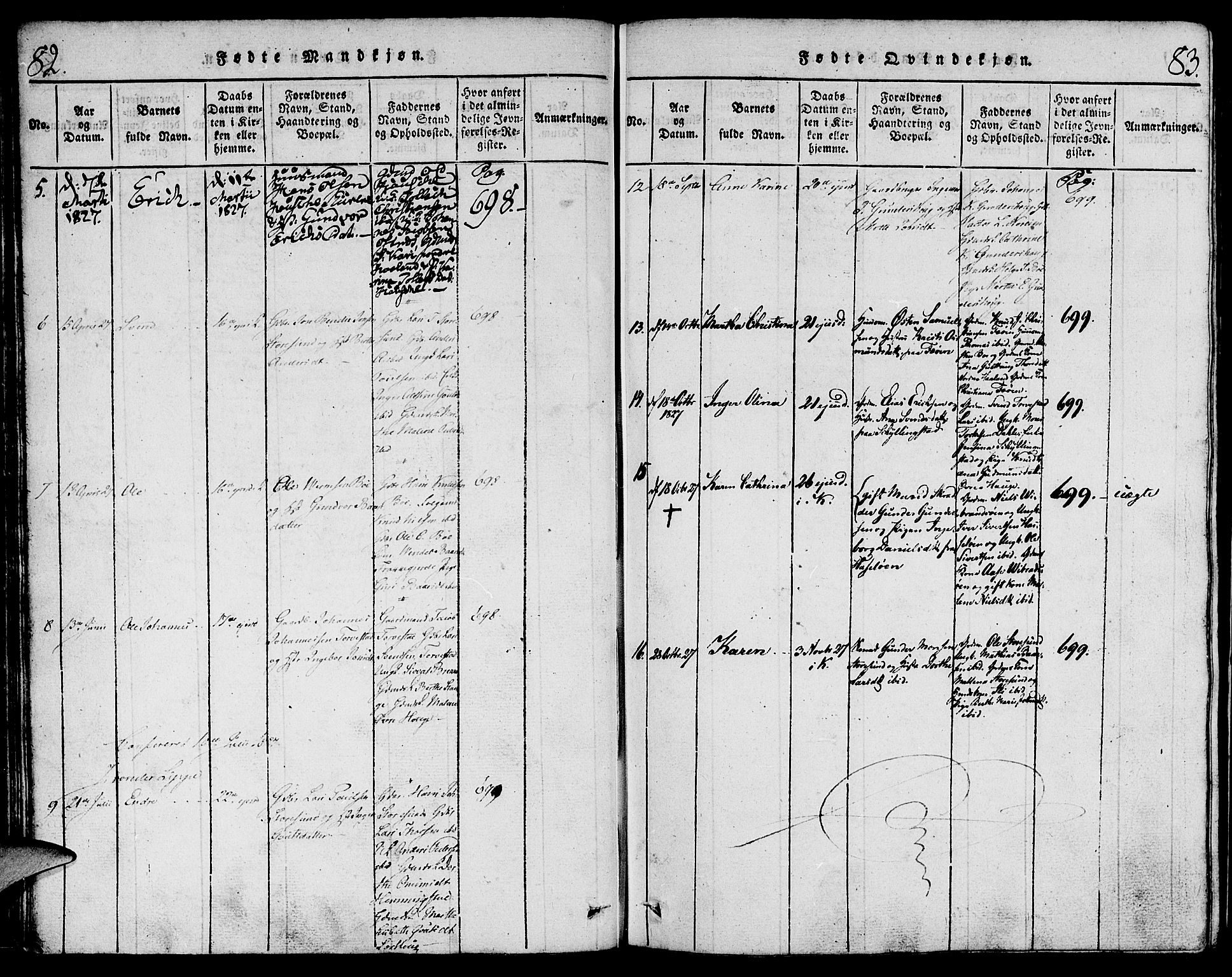 Torvastad sokneprestkontor, AV/SAST-A -101857/H/Ha/Haa/L0004: Parish register (official) no. A 3 /1, 1817-1836, p. 82-83