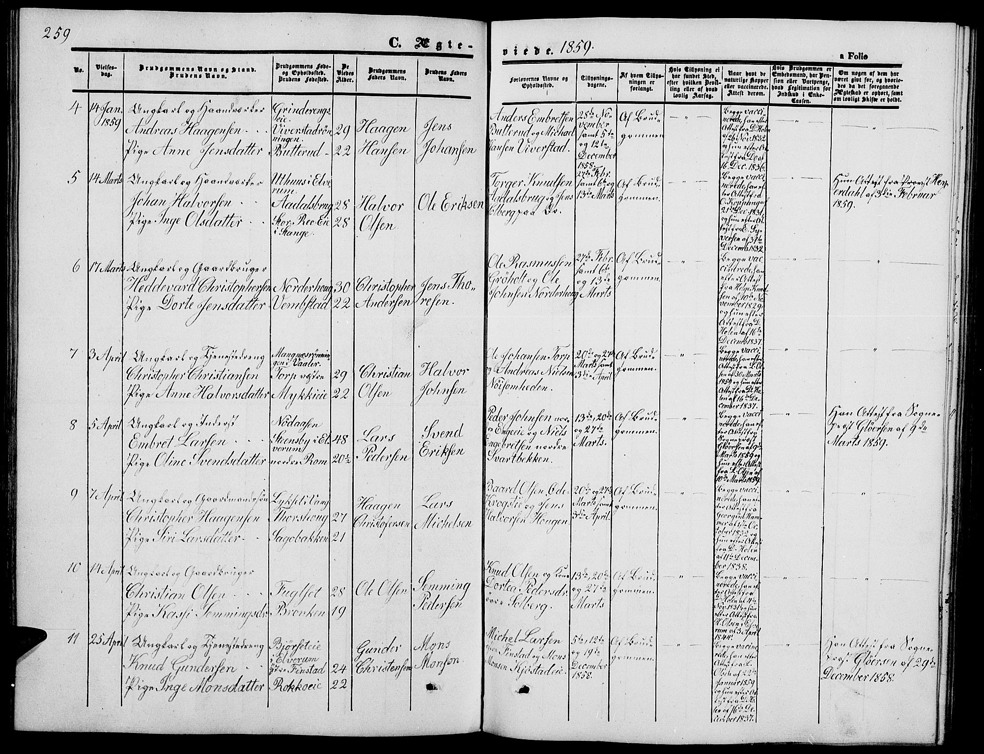 Løten prestekontor, AV/SAH-PREST-022/L/La/L0003: Parish register (copy) no. 3, 1850-1862, p. 259