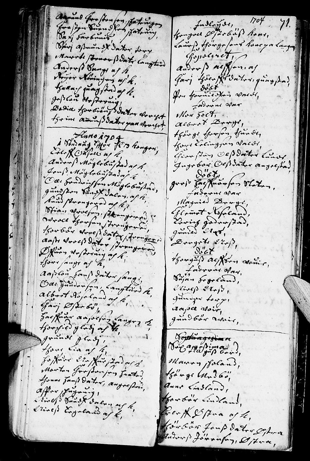 Holt sokneprestkontor, SAK/1111-0021/F/Fb/L0001: Parish register (copy) no. B 1, 1699-1705, p. 71