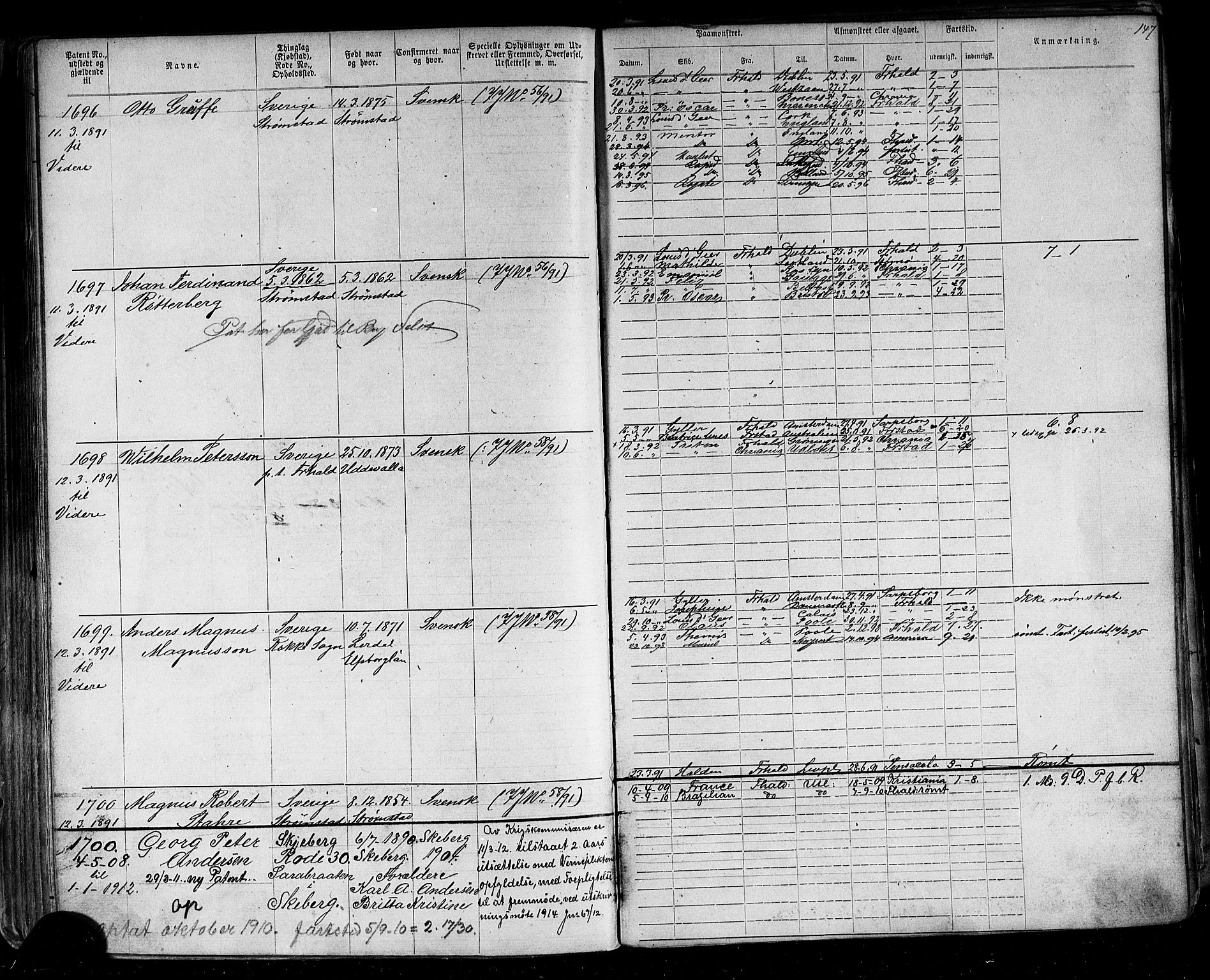 Halden mønstringskontor, AV/SAO-A-10569a/F/Fc/Fca/L0003: Annotasjonsrulle, 1875-1910, p. 156