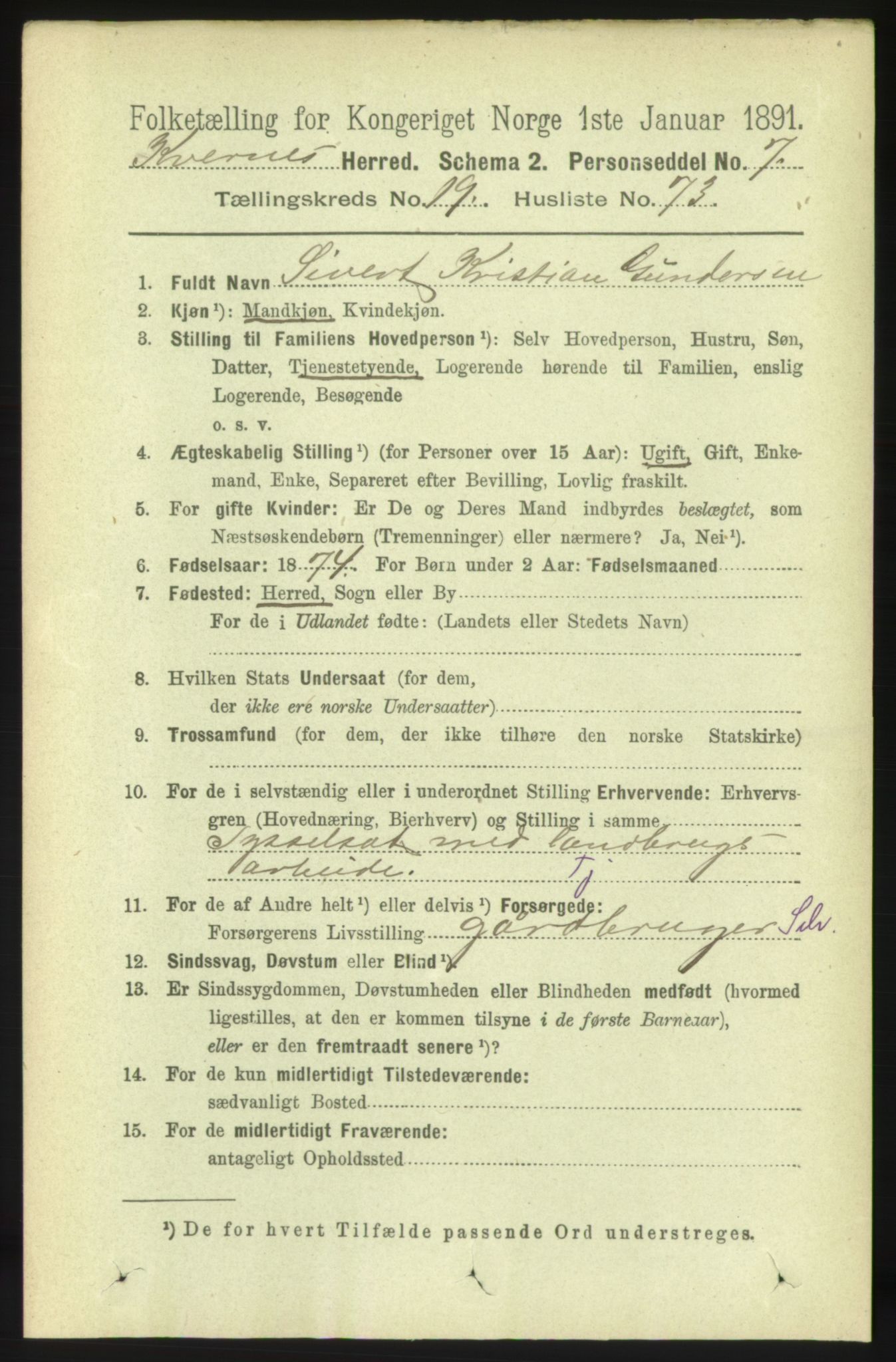 RA, 1891 census for 1553 Kvernes, 1891, p. 8928