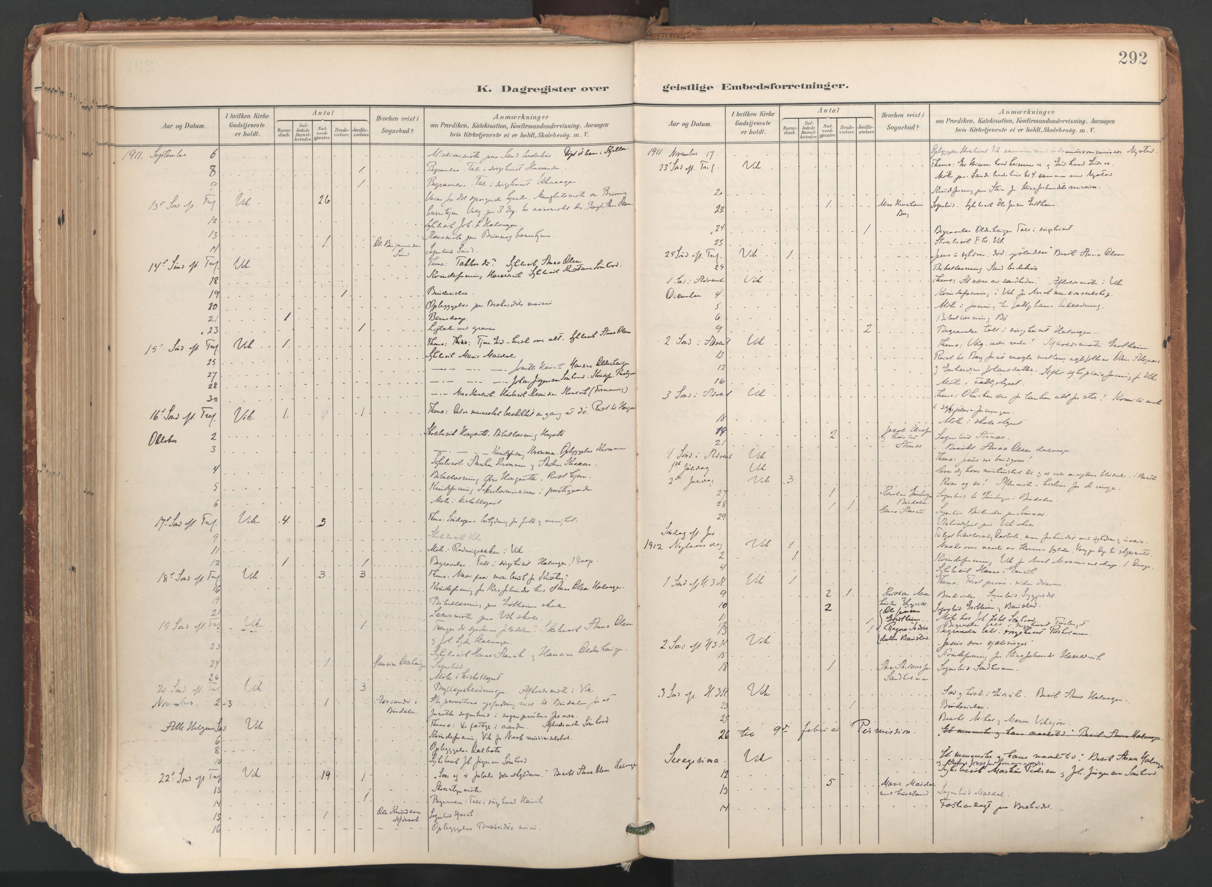 Ministerialprotokoller, klokkerbøker og fødselsregistre - Nordland, SAT/A-1459/812/L0180: Parish register (official) no. 812A09, 1901-1915, p. 292