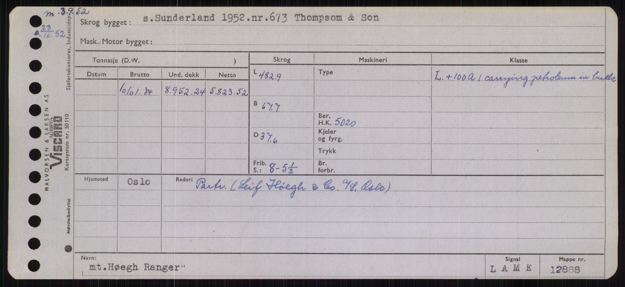 Sjøfartsdirektoratet med forløpere, Skipsmålingen, RA/S-1627/H/Hb/L0002: Fartøy, E-H, p. 447