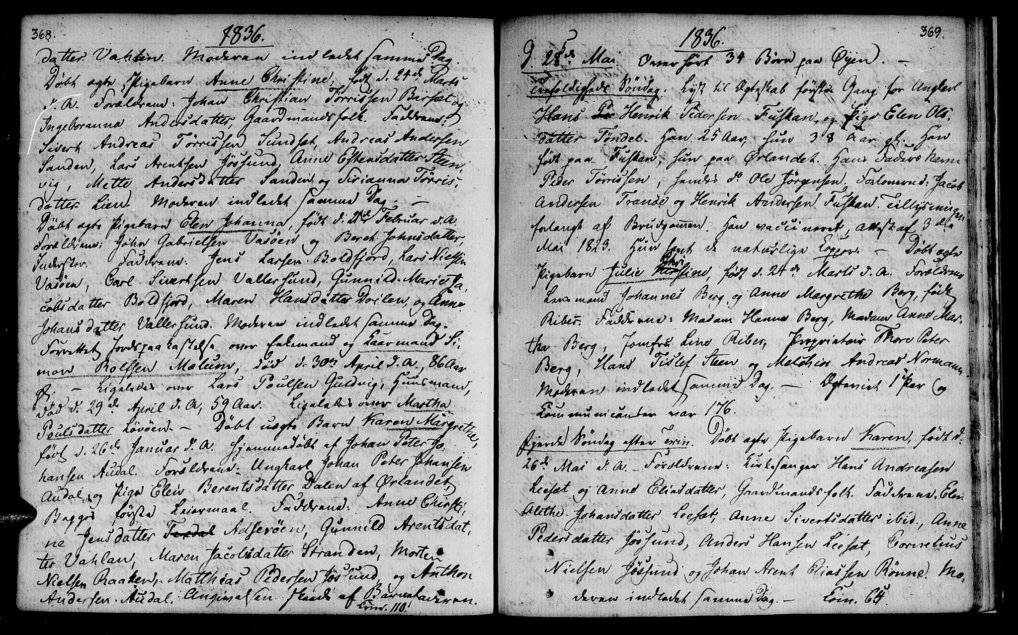 Ministerialprotokoller, klokkerbøker og fødselsregistre - Sør-Trøndelag, SAT/A-1456/655/L0674: Parish register (official) no. 655A03, 1802-1826, p. 368-369