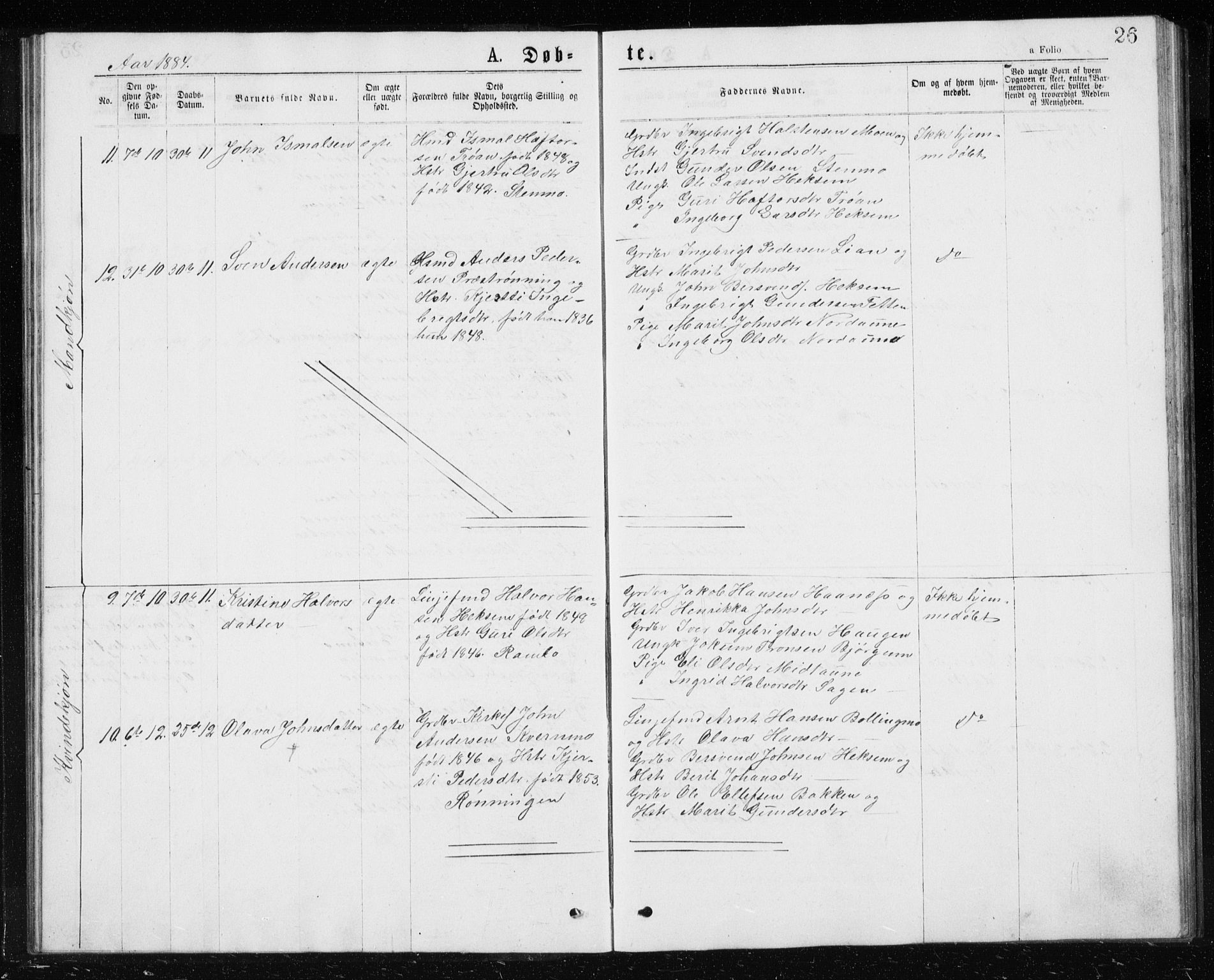 Ministerialprotokoller, klokkerbøker og fødselsregistre - Sør-Trøndelag, SAT/A-1456/685/L0977: Parish register (copy) no. 685C02, 1879-1890, p. 26