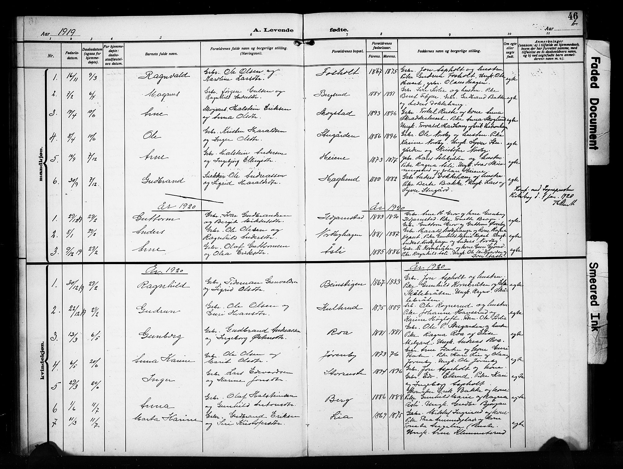 Sør-Aurdal prestekontor, AV/SAH-PREST-128/H/Ha/Hab/L0017: Parish register (copy) no. 17, 1894-1923, p. 46