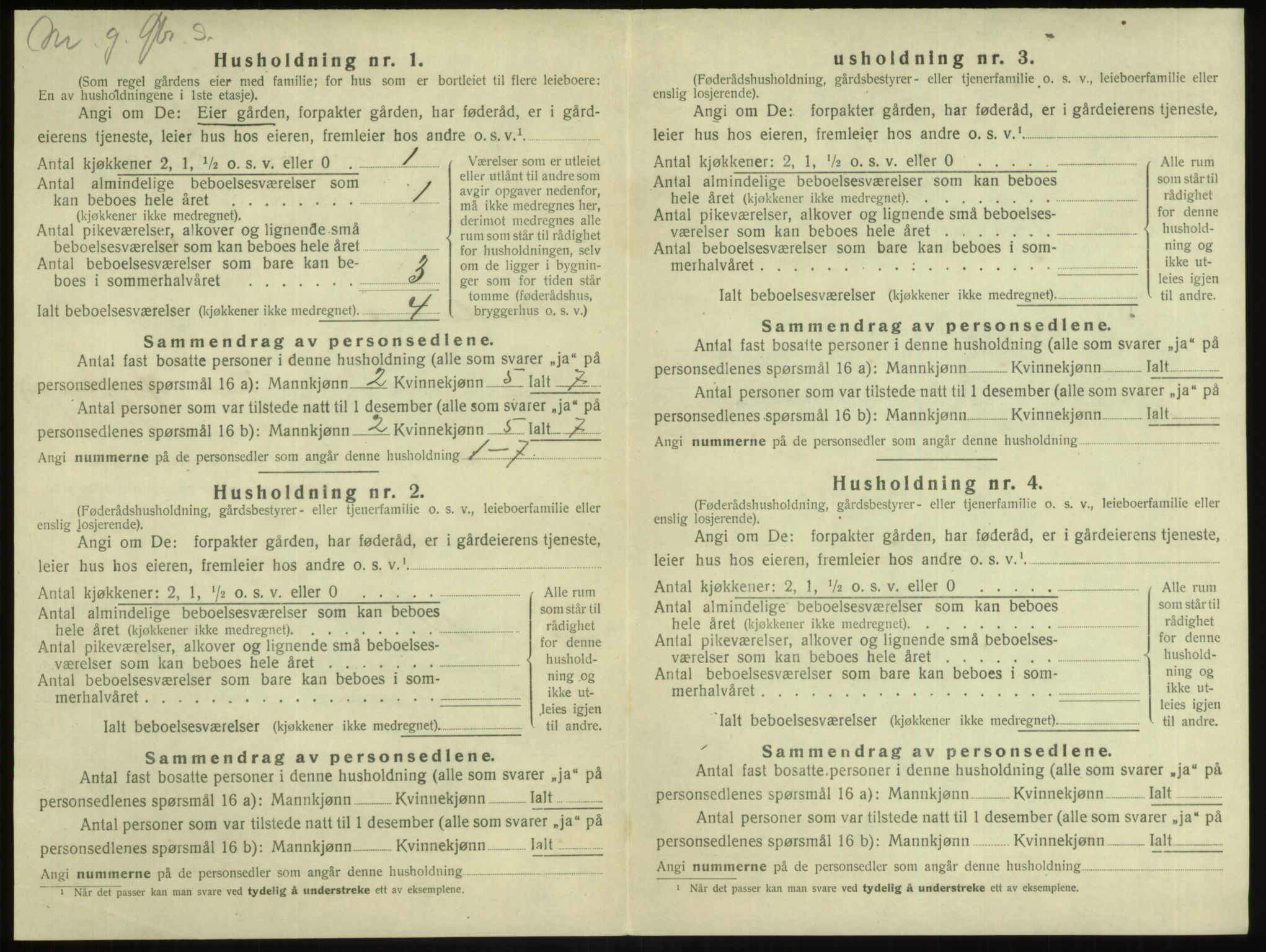 SAB, 1920 census for Lindås, 1920, p. 594