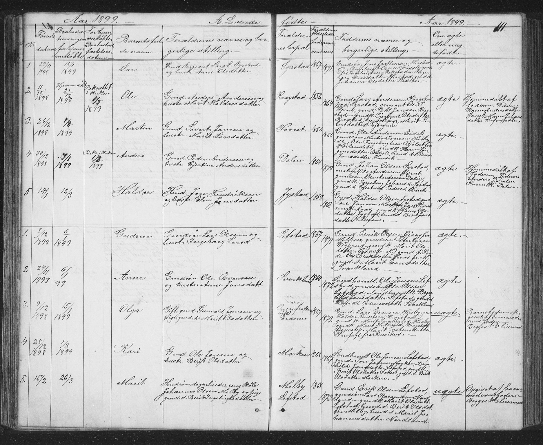 Ministerialprotokoller, klokkerbøker og fødselsregistre - Sør-Trøndelag, SAT/A-1456/667/L0798: Parish register (copy) no. 667C03, 1867-1929, p. 111