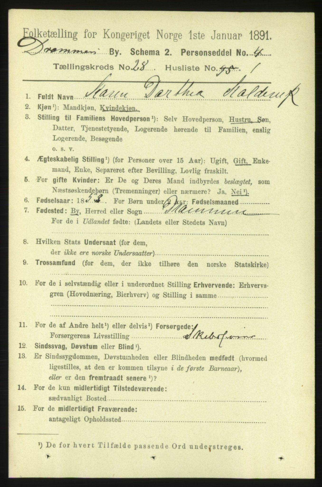 RA, 1891 census for 0602 Drammen, 1891, p. 16729