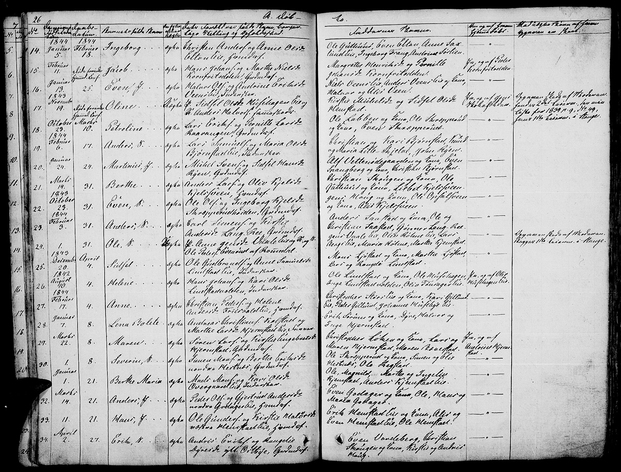 Stange prestekontor, AV/SAH-PREST-002/L/L0003: Parish register (copy) no. 3, 1840-1864, p. 26