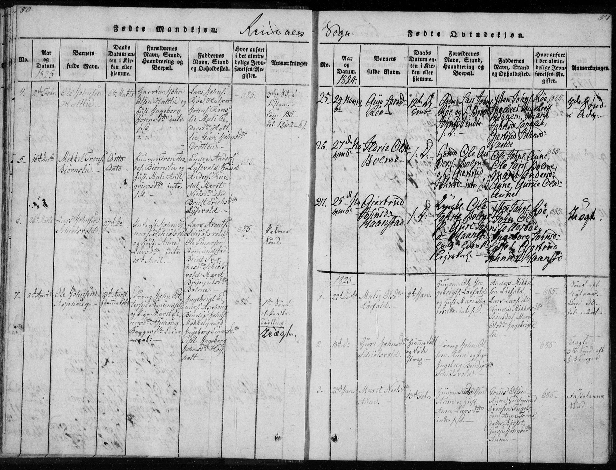 Ministerialprotokoller, klokkerbøker og fødselsregistre - Møre og Romsdal, AV/SAT-A-1454/595/L1041: Parish register (official) no. 595A03, 1819-1829, p. 50-51