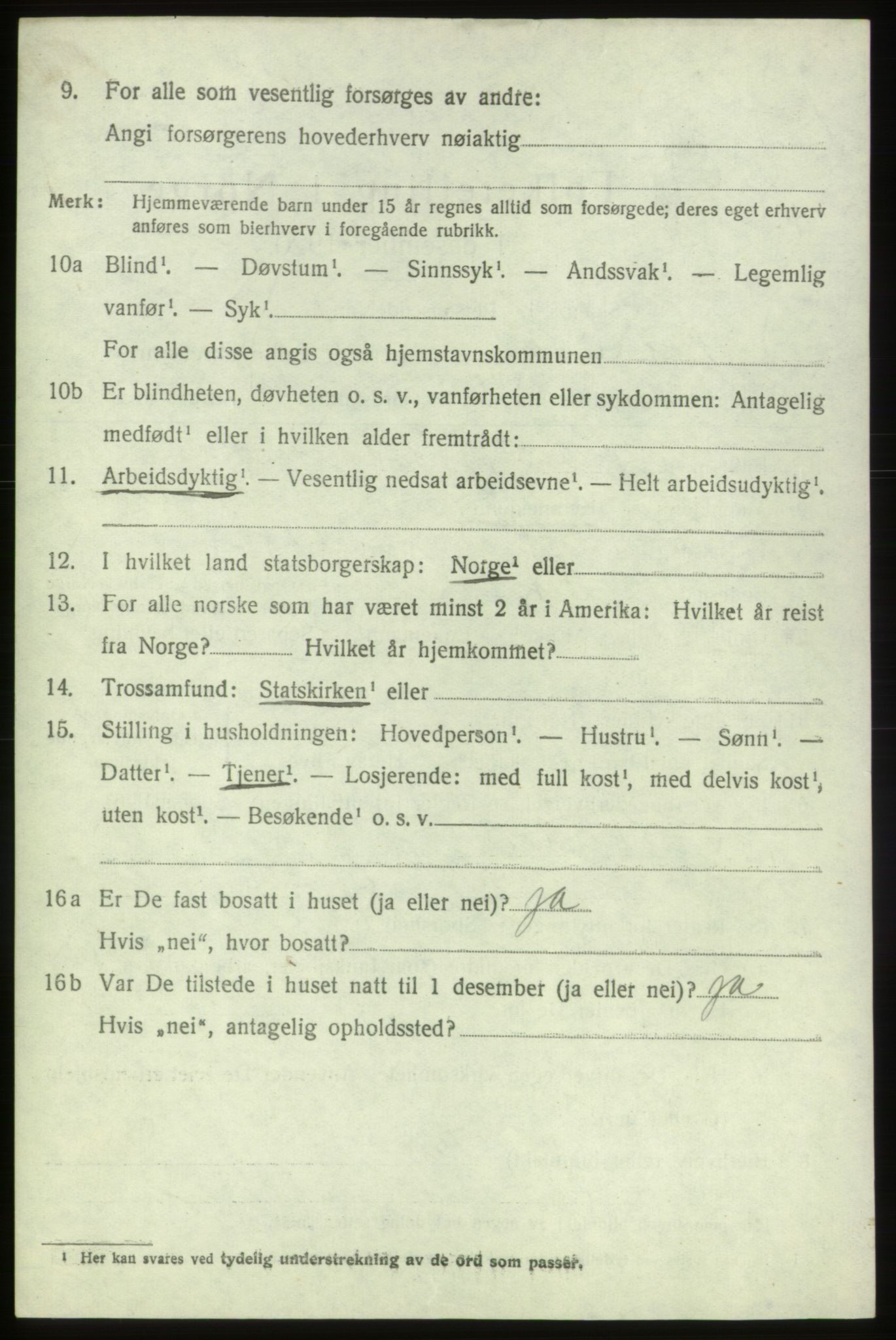 SAB, 1920 census for Bremnes, 1920, p. 1761