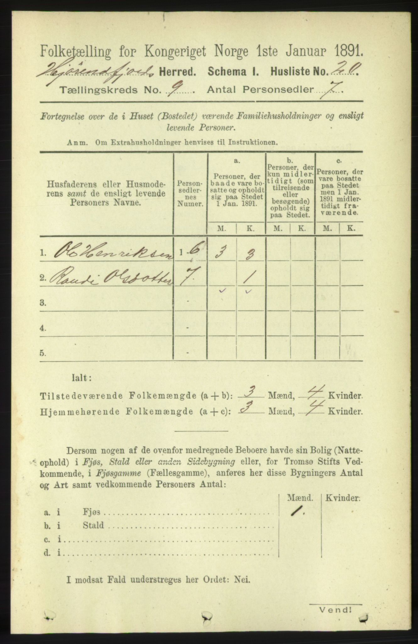 RA, 1891 census for 1522 Hjørundfjord, 1891, p. 2186