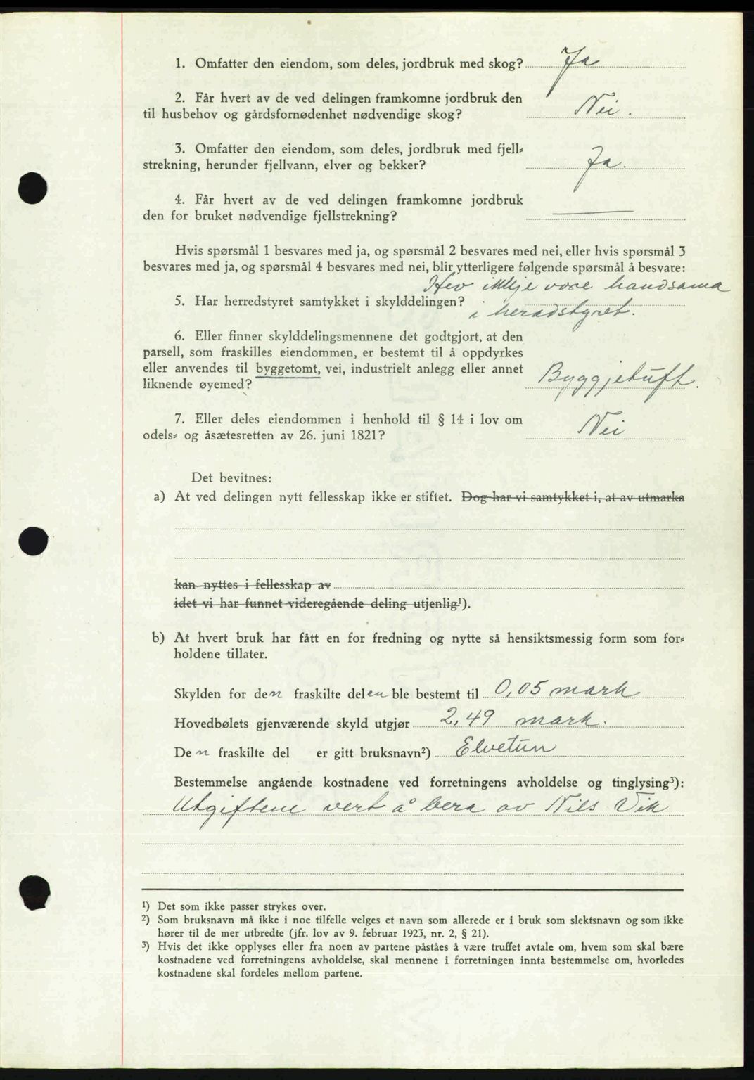 Romsdal sorenskriveri, AV/SAT-A-4149/1/2/2C: Mortgage book no. A21, 1946-1946, Diary no: : 2299/1946