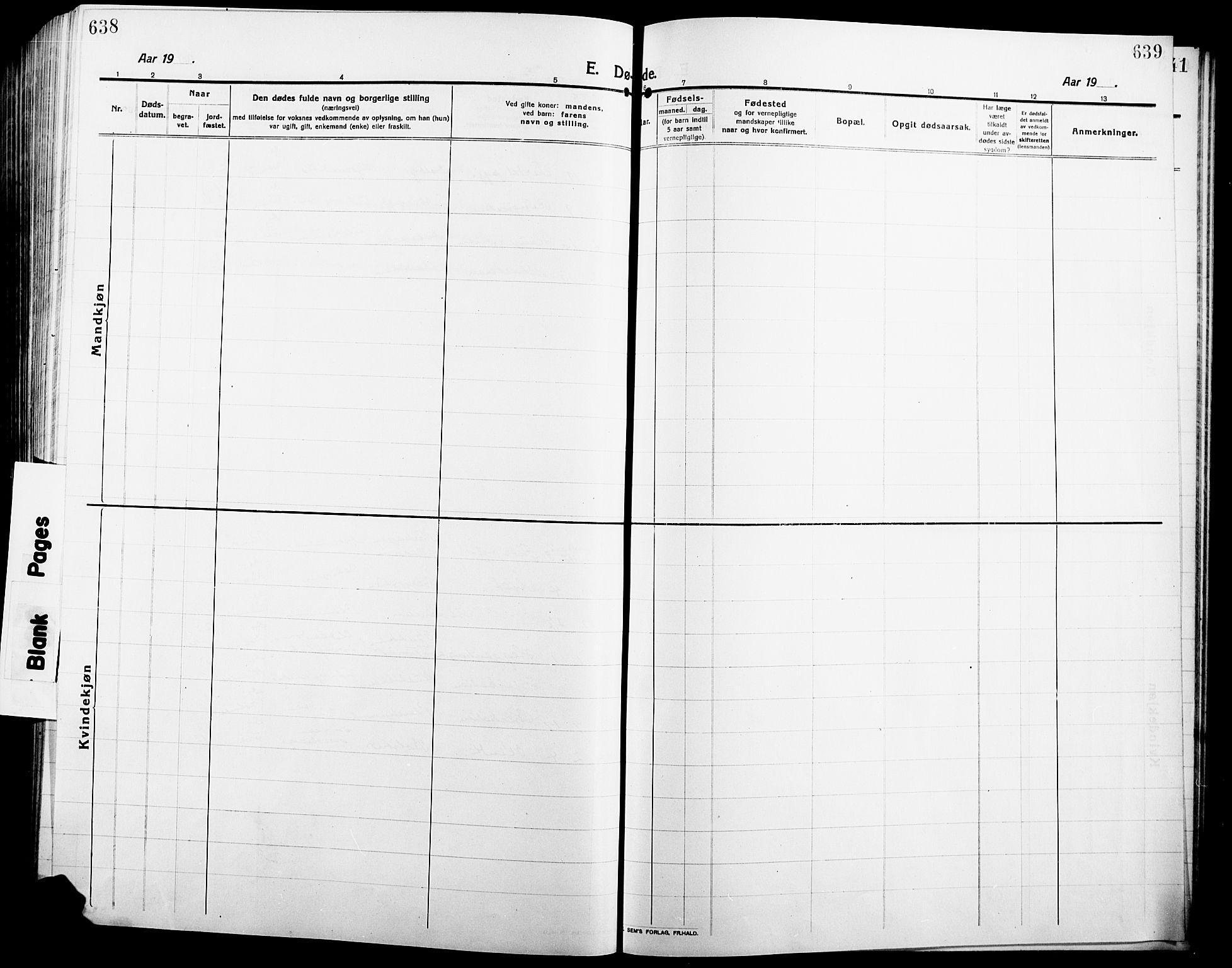 Ringsaker prestekontor, AV/SAH-PREST-014/L/La/L0018: Parish register (copy) no. 18, 1913-1922, p. 638-639