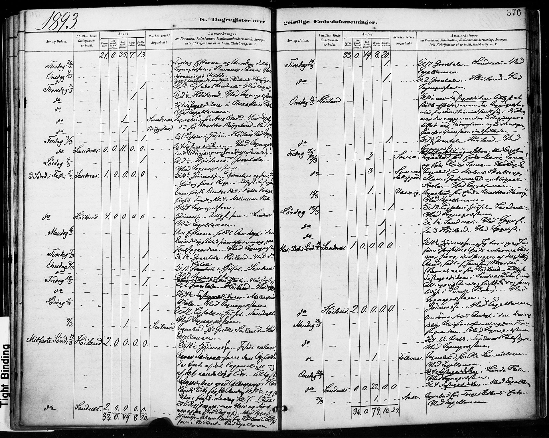 Høyland sokneprestkontor, AV/SAST-A-101799/001/30BA/L0013: Parish register (official) no. A 13.2, 1889-1898, p. 376