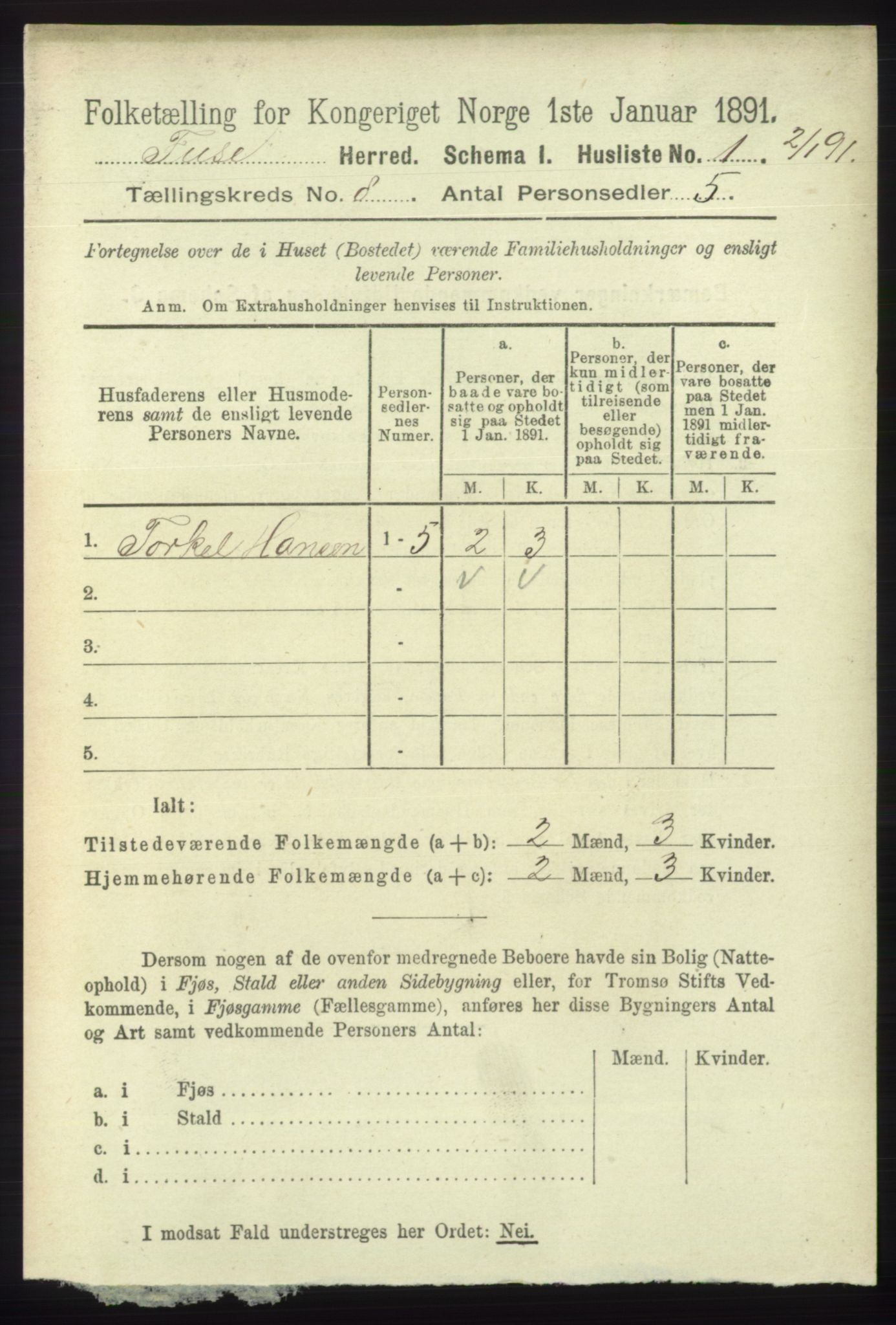 RA, 1891 census for 1241 Fusa, 1891, p. 1544