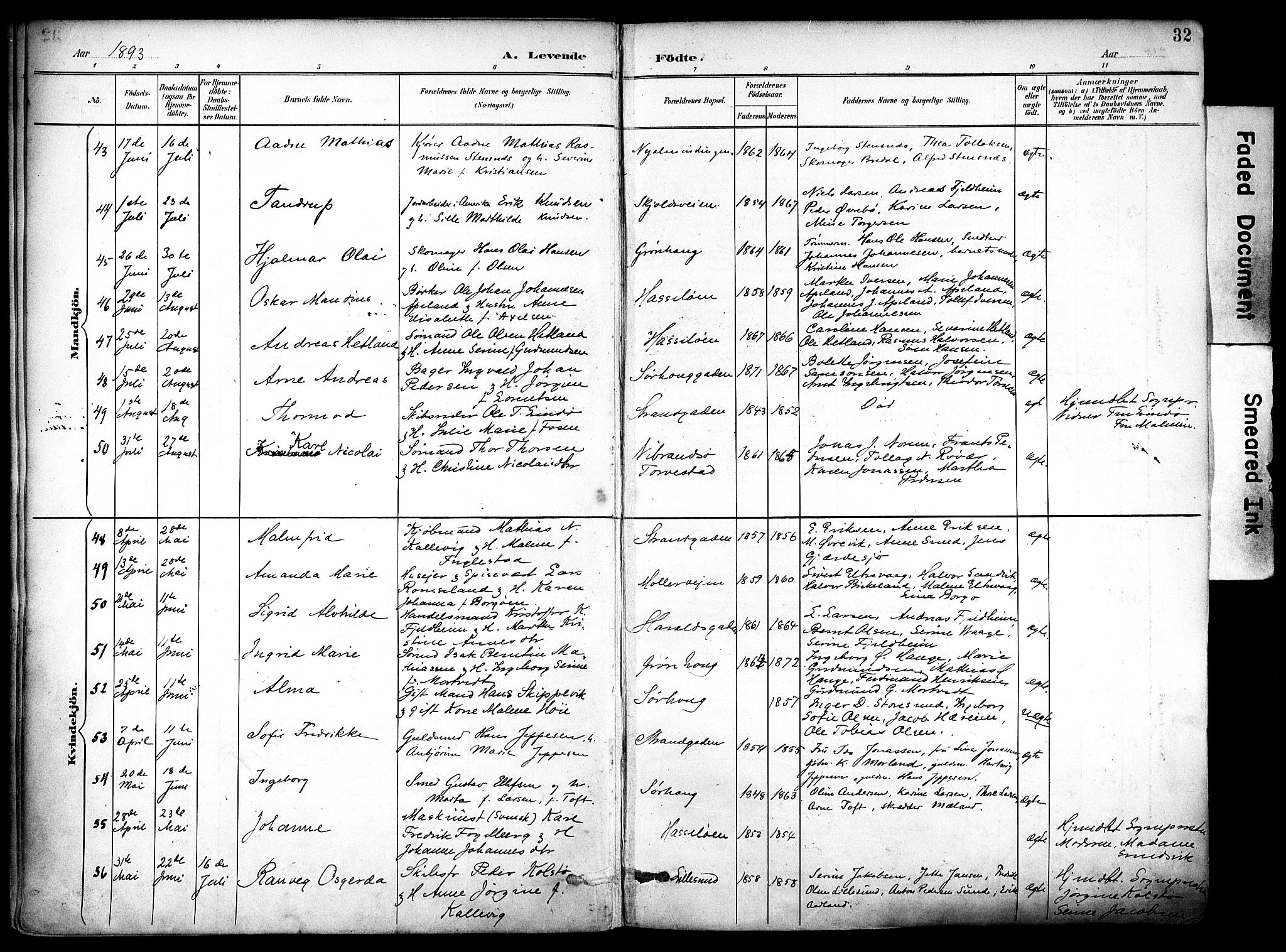 Haugesund sokneprestkontor, SAST/A -101863/H/Ha/Haa/L0006: Parish register (official) no. A 6, 1891-1907, p. 32