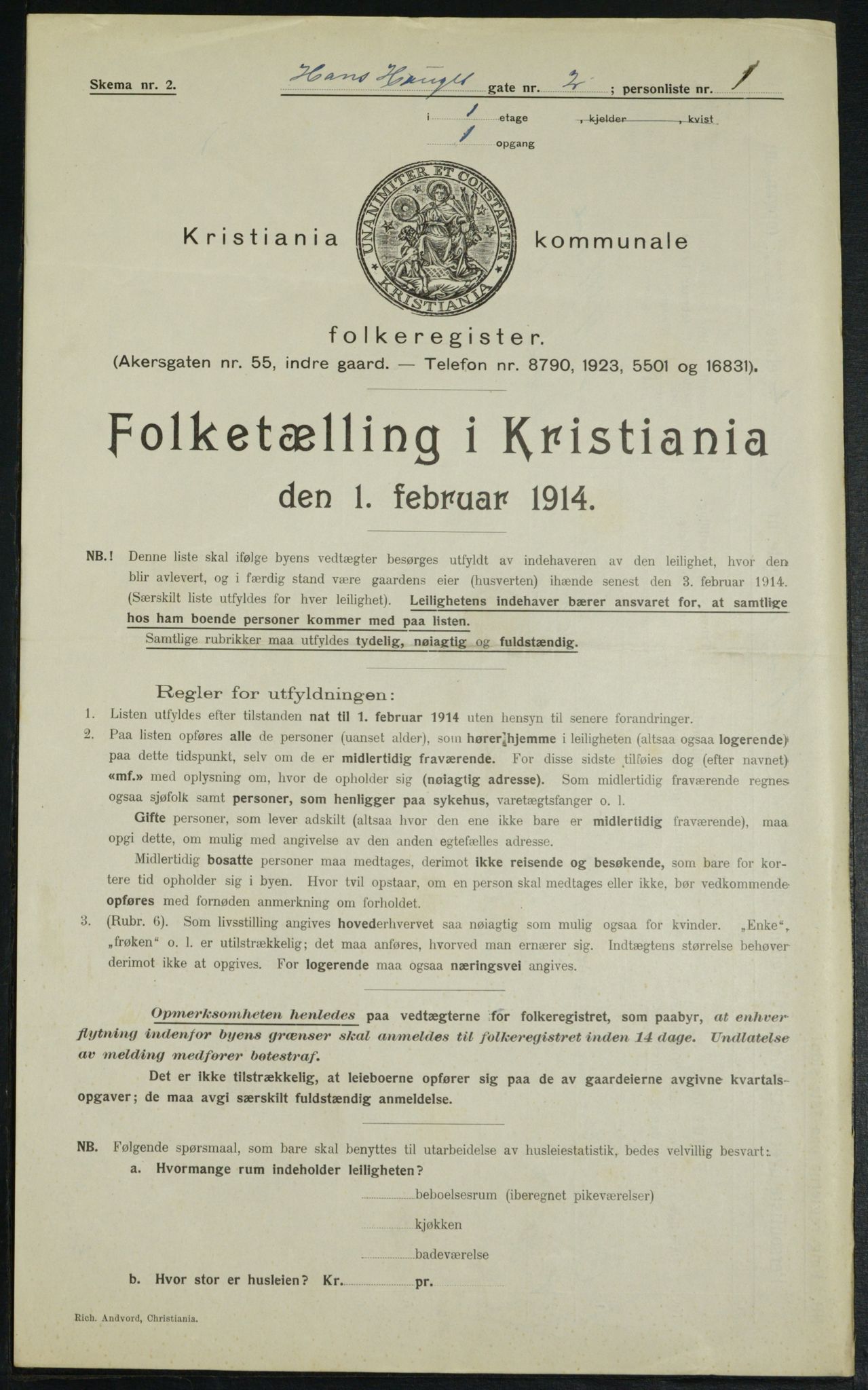 OBA, Municipal Census 1914 for Kristiania, 1914, p. 34795