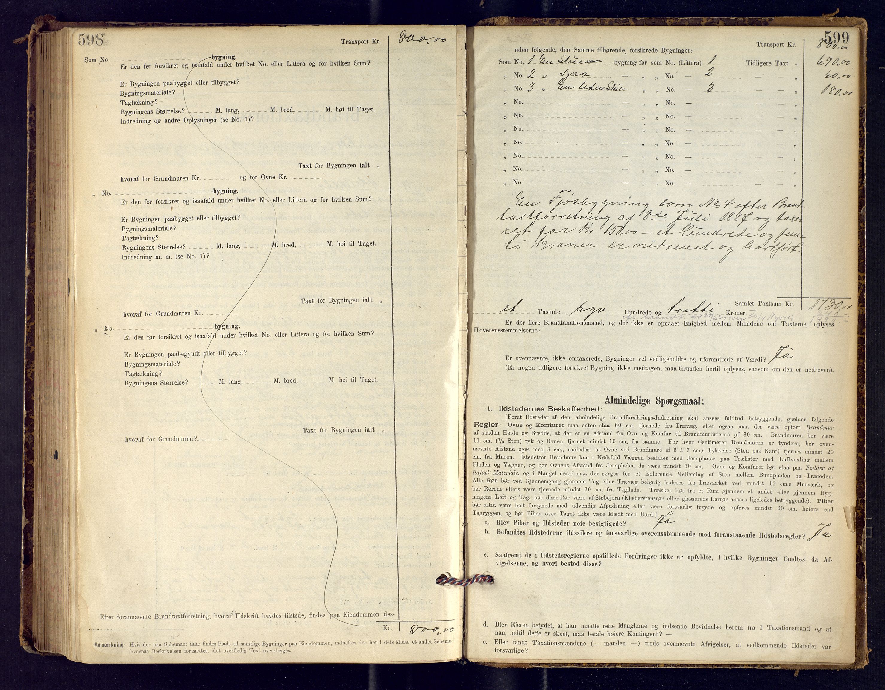 Tromsøysund lensmannskontor, SATØ/SATØ-12/F/Fs/Fsb/L0734: Branntakstprotokoll. Med register, 1895-1898, p. 598-599