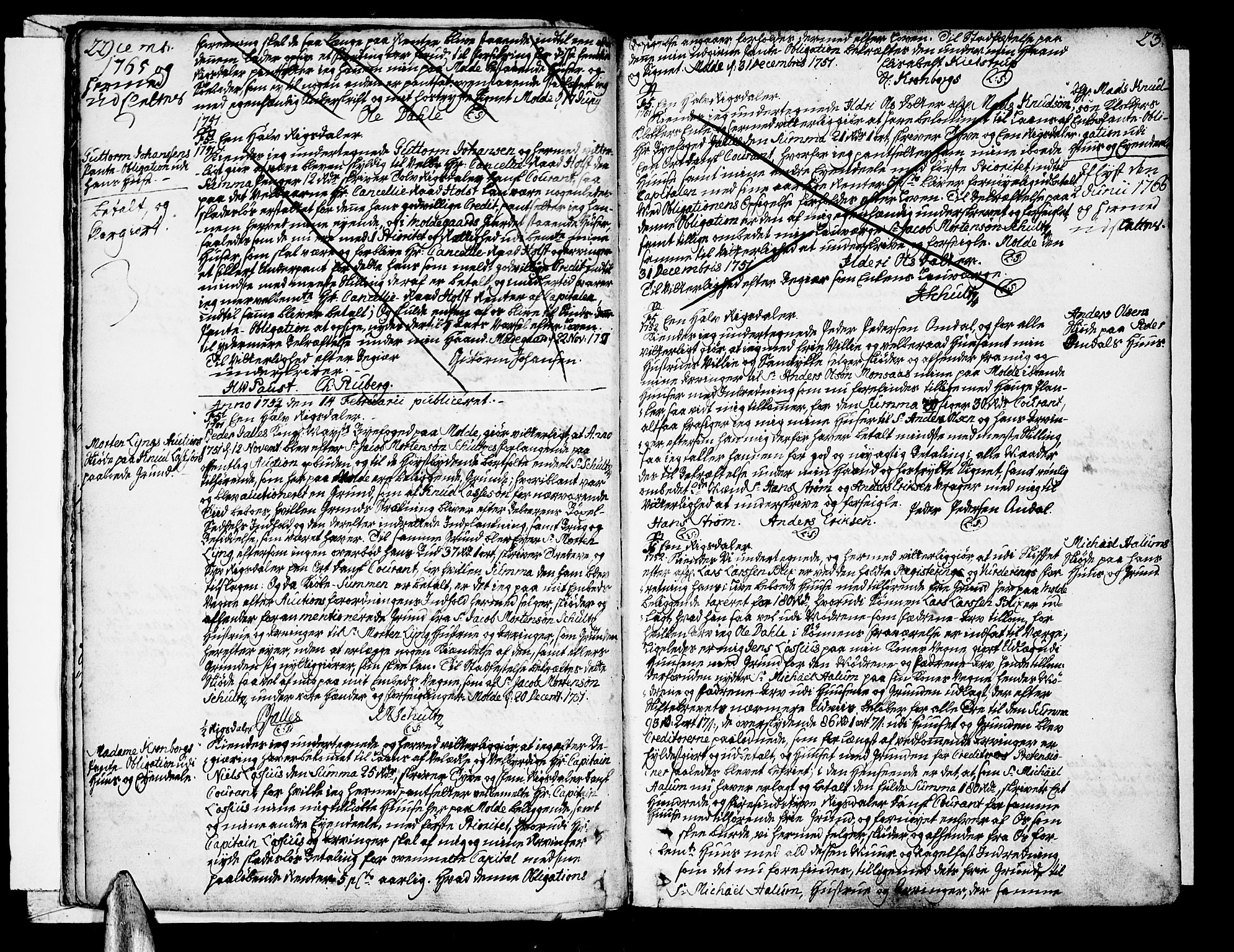 Molde byfogd, SAT/A-0025/2/2C/L0001: Mortgage book no. 1, 1748-1823, p. 22-23