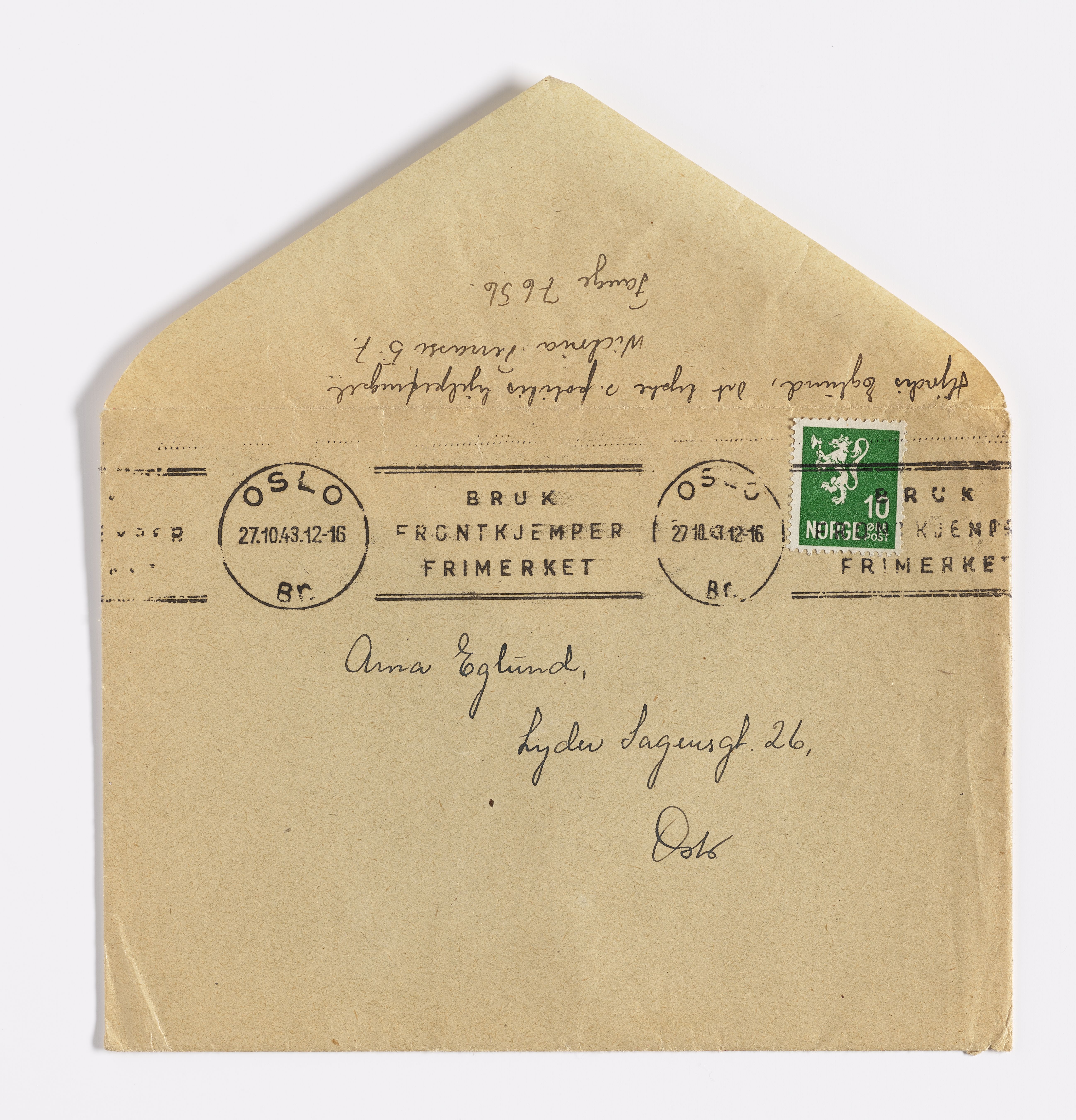 Hjørdis Helene Egelund, AFM/GRI-1003/D/Da/L0001/0004: Brev og dokumenter / Brev, 1943